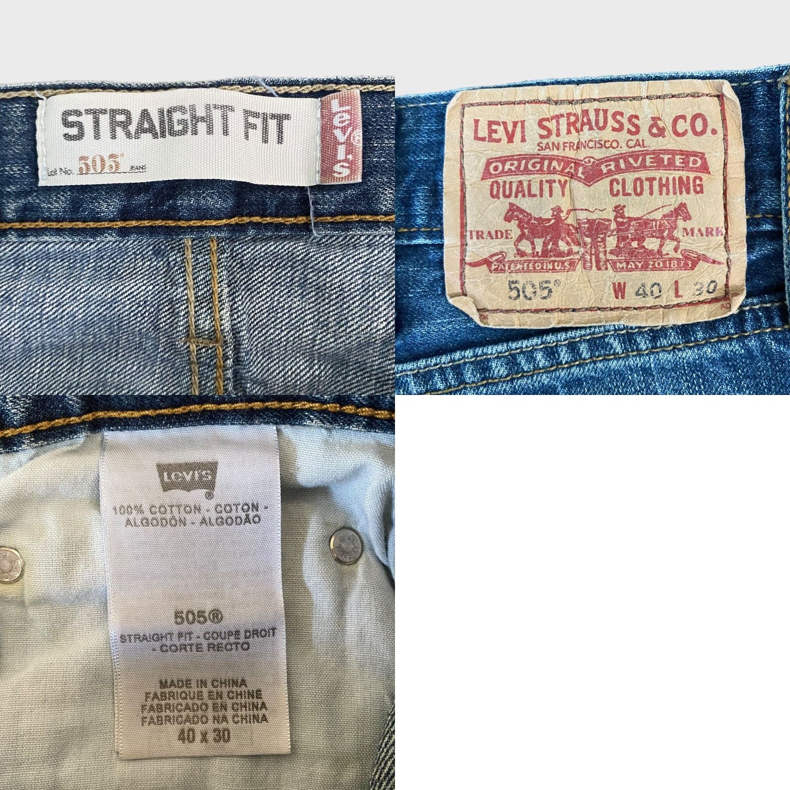Levi's VINTAGE Levi's 505 Straight Jeans Mens 40X30 Denim Blue Cotton 5-Pocket Style Straight Mens Size US 40 / EU 56 - 8 Thumbnail
