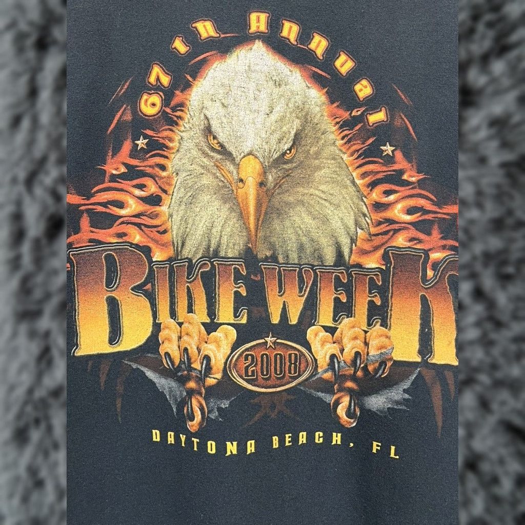 Gildan Bike Week TShirt 2008 Daytona Beach Florida 2XL Black Gildan Mens Crew Neck Short Sleeve Vintage? No; 2000s Era Shirt Size US XXL / EU 58 / 5 - 1 Thumbnail