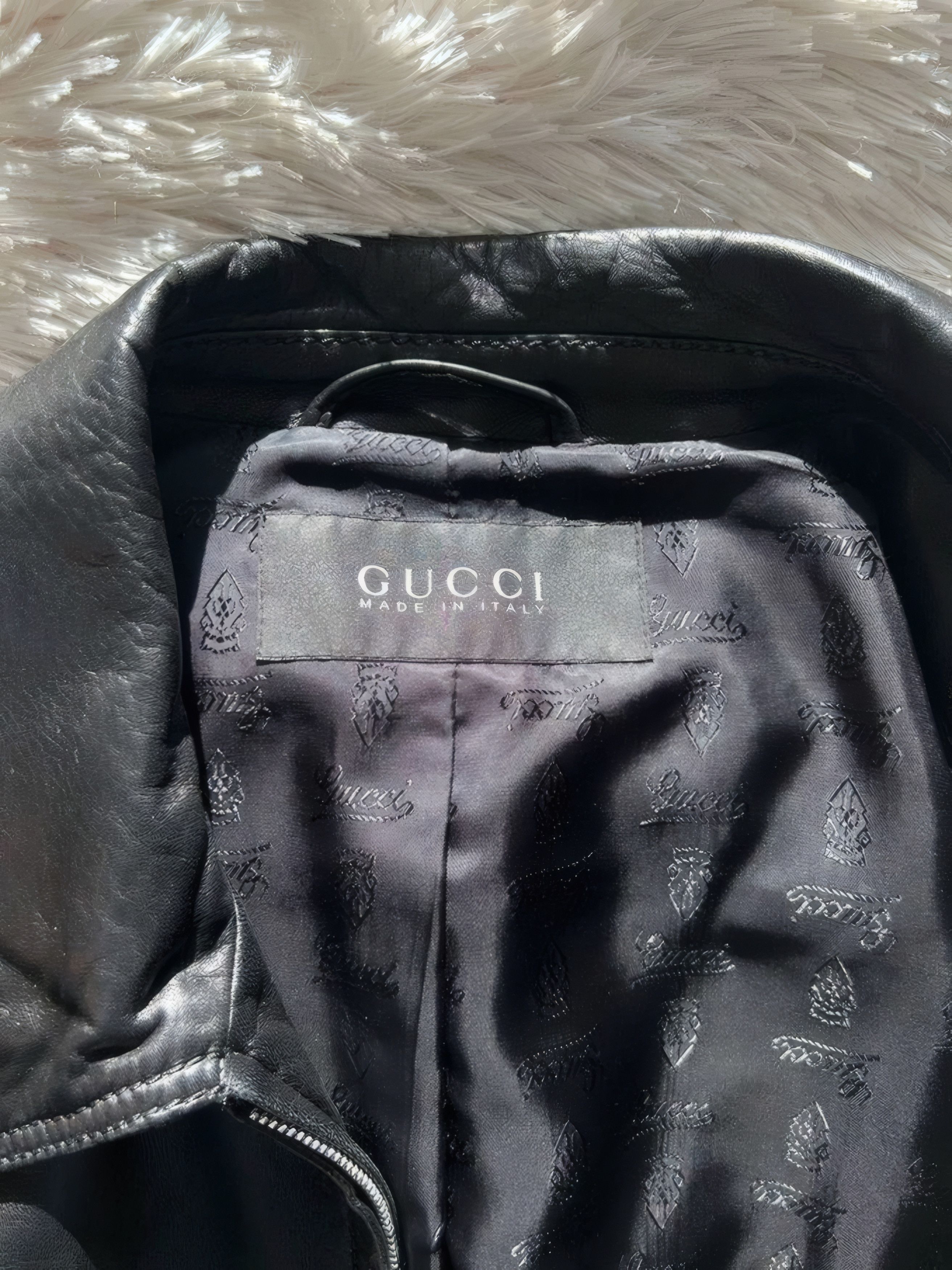 Gucci Black Lambskin Leather Jacket