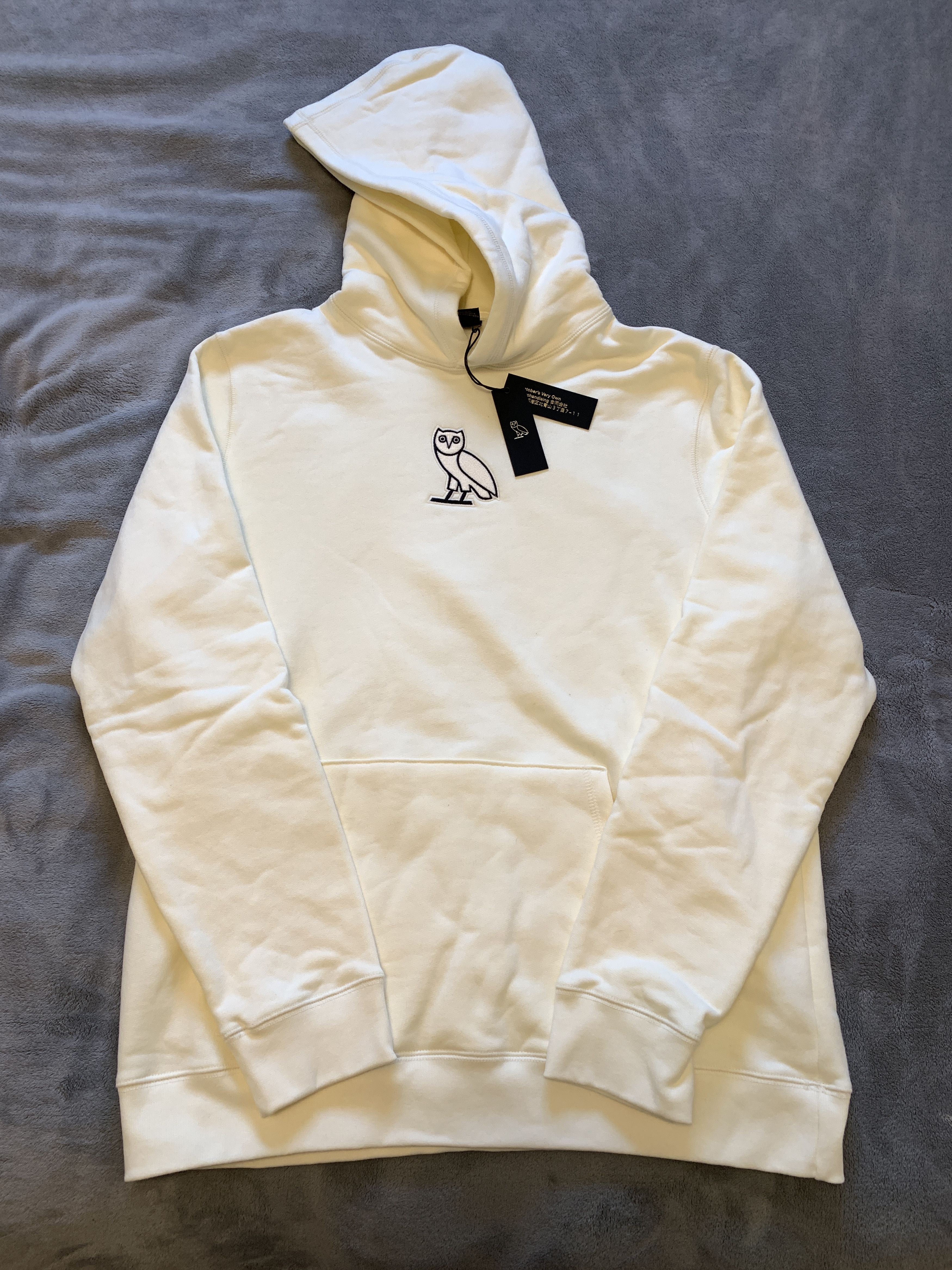 image of Drake x Octobers Very Own Ovo Cream Classic Owl Hoodie 2019 Drop, Men's (Size Small)