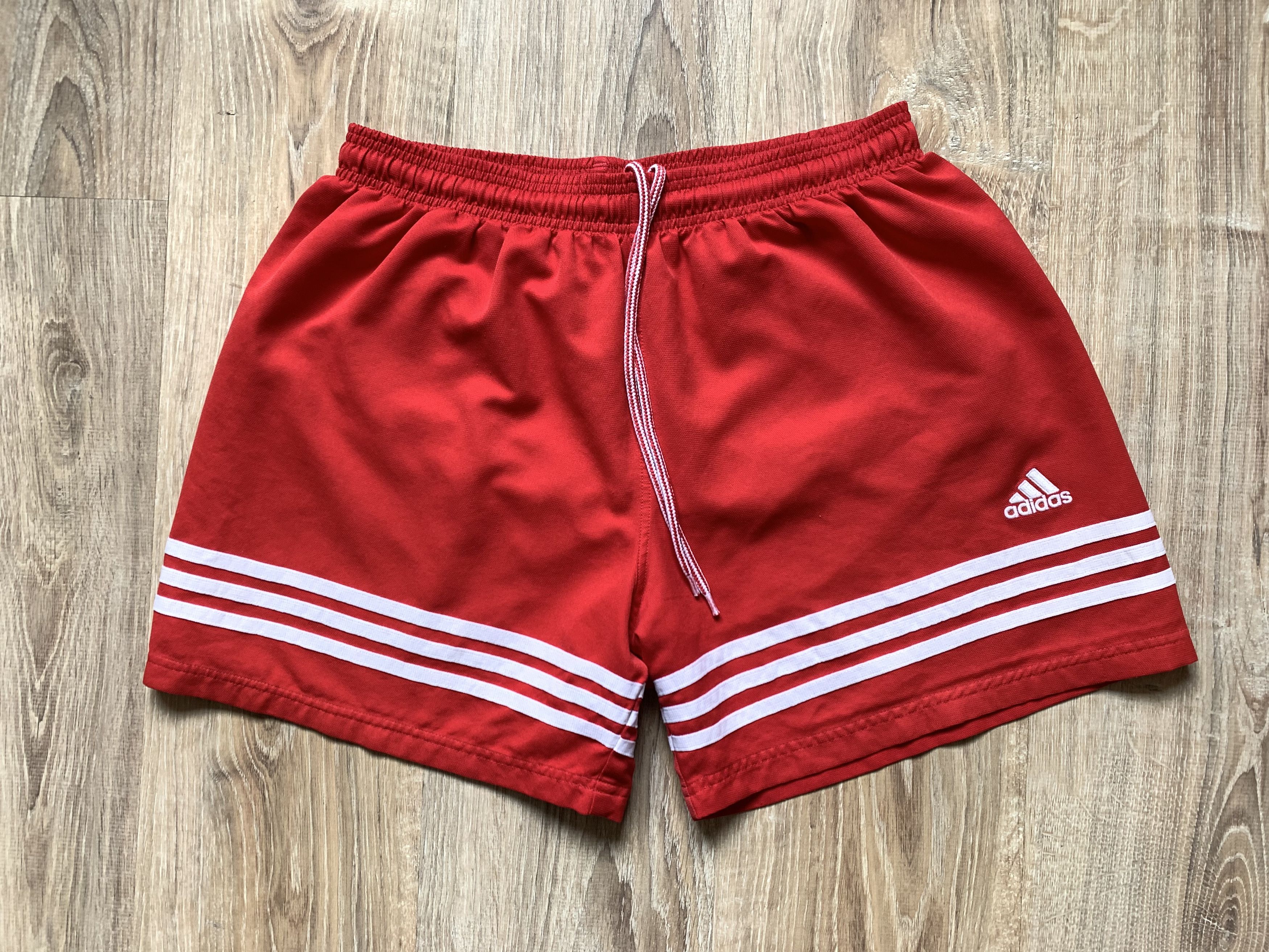 Vintage Adidas Climalite Three Stripe Red Shorts 2000s