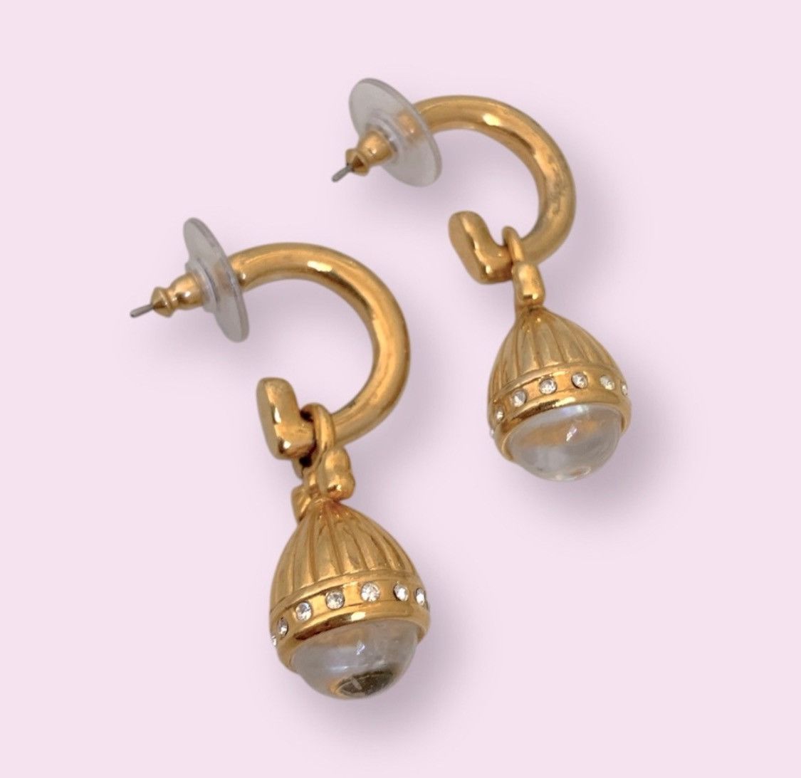 Joan Rivers Gold Hoop Clear Ball Drop Earrings Size ONE SIZE - 1 Thumbnail