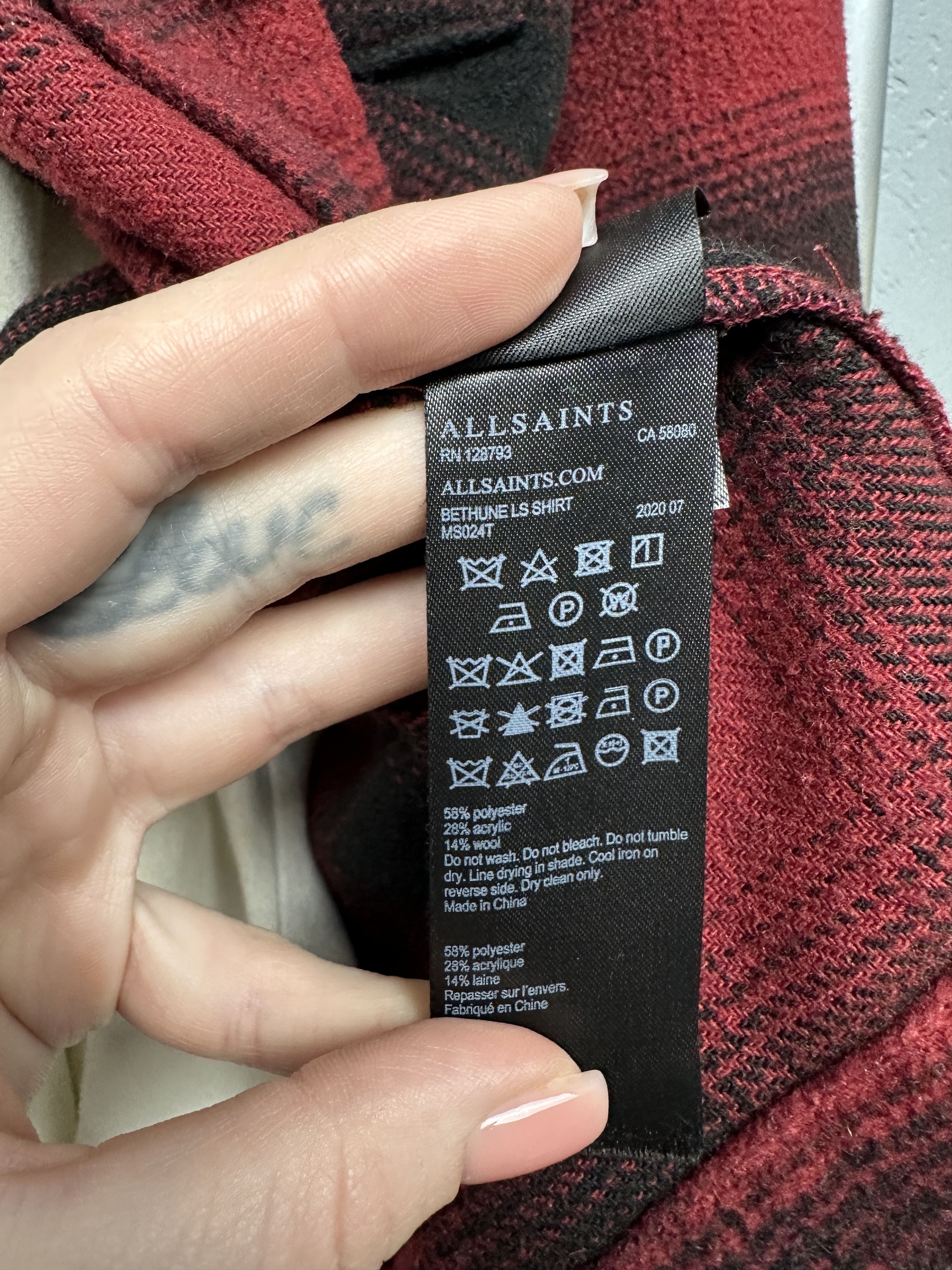 Allsaints Allsaints Bethune Mens Flannel Shirt Overshirt Jacket Size US XXL / EU 58 / 5 - 4 Thumbnail