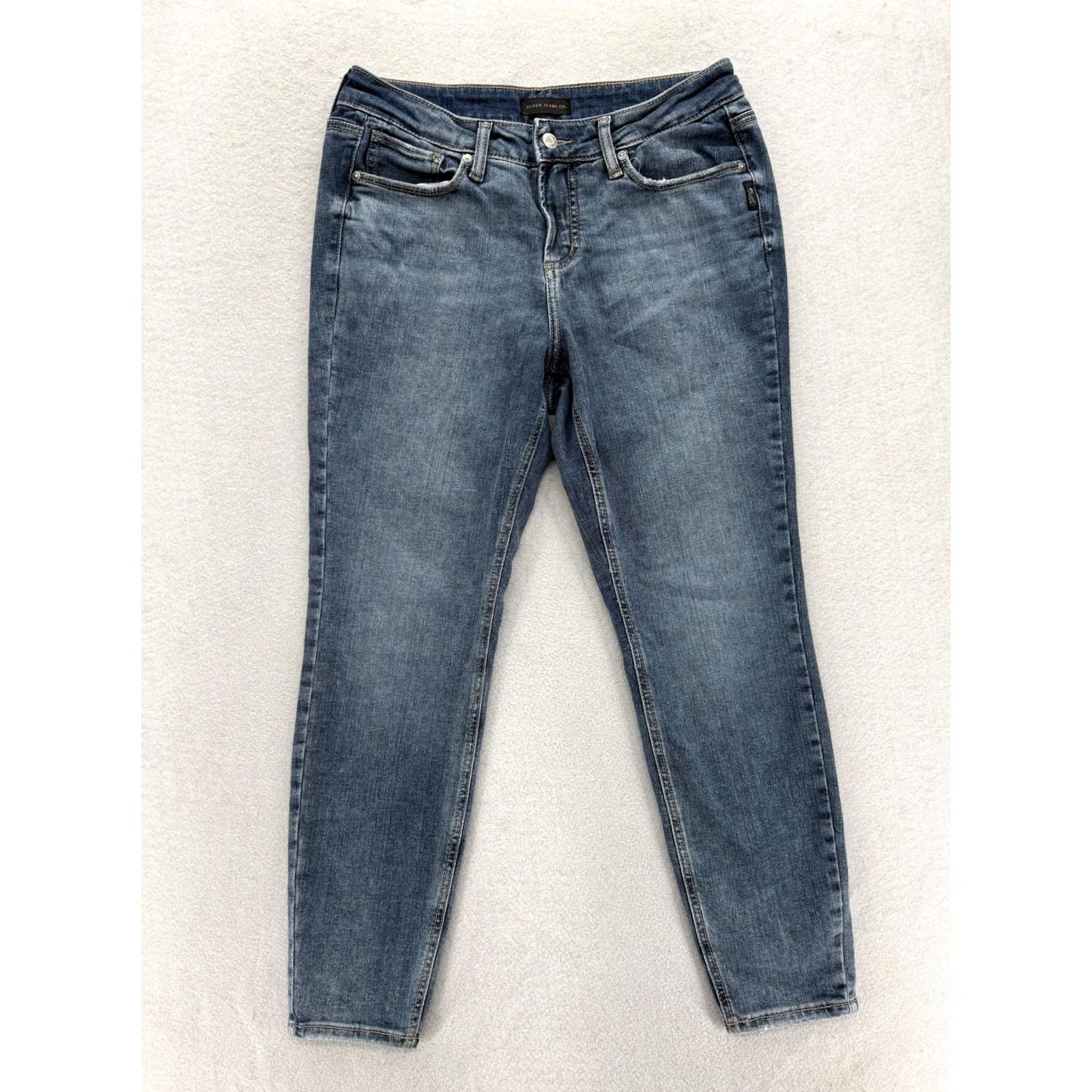 Silver Jeans Co. Silver Jeans Co. Suki Skinny Jeans 29x29 Blue Mid Rise Stretch Denim Womens Pants Size 29" - 2 Thumbnail