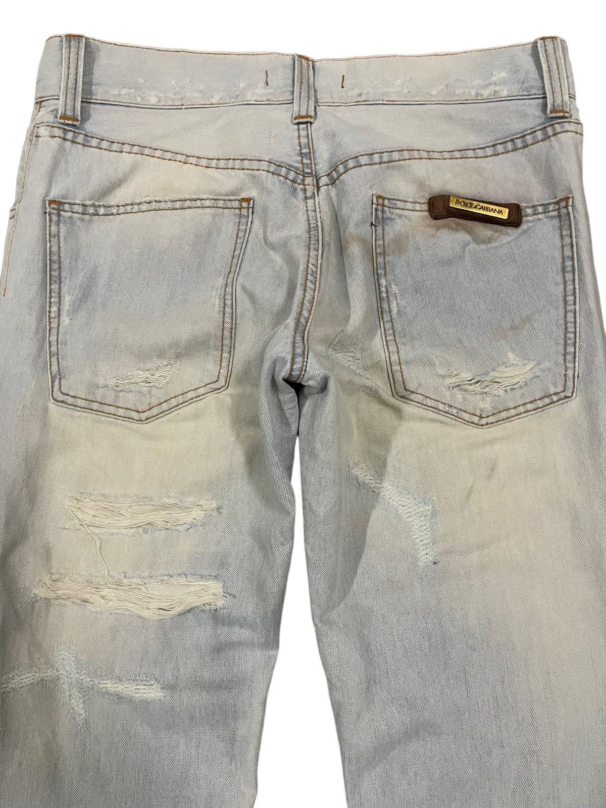 Dolce & Gabbana Vintage Dolce & Gabbana Italy Blue Wash Distressed Jeans Size US 31 - 4 Thumbnail
