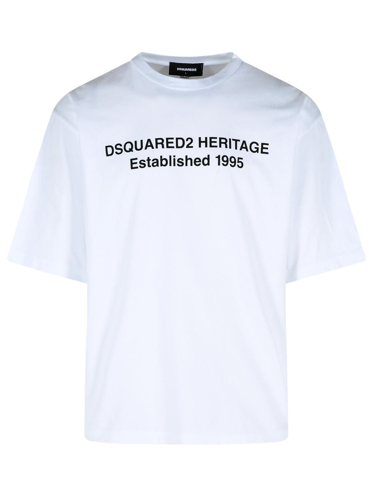 Dsquared2 DSQUARED2 'Heritage' White Cotton T-Shirt Size US XL / EU 56 / 4 - 1 Thumbnail