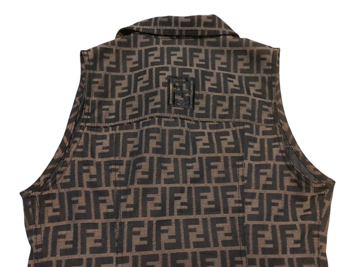 Fendi Vintage FENDI ROMA Zucca Brown Monogram Jeans Vest Jacket Size L / US 10 / IT 46 - 3 Thumbnail