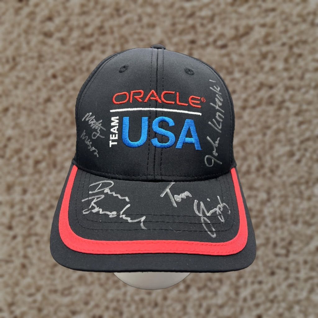 Puma PUMA Hat Cap Strap Back Mens One Size Black Oracle Team USA Autographed Sailing Size ONE SIZE - 1 Thumbnail