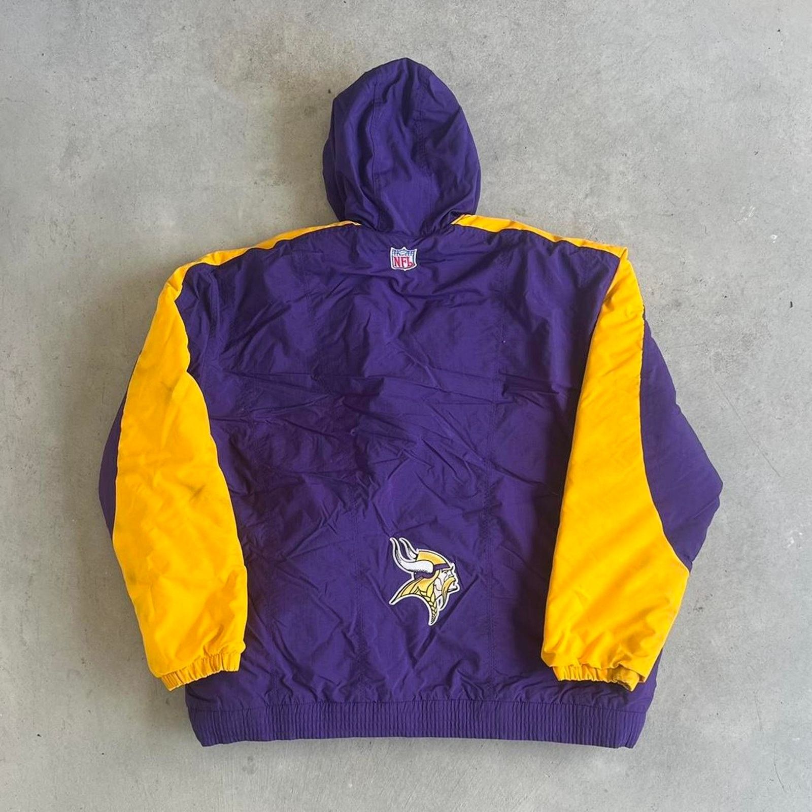 NFL × Nike × Vintage Vintage 90s Nike Minnesota Vikings Fleece Lined Jacket Size US XL / EU 56 / 4 - 2 Thumbnail
