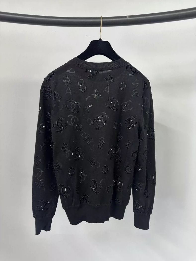 Chanel Chanel Black hollow letter knitwear sweater Size XS / US 0-2 / IT 36-38 - 2 Thumbnail