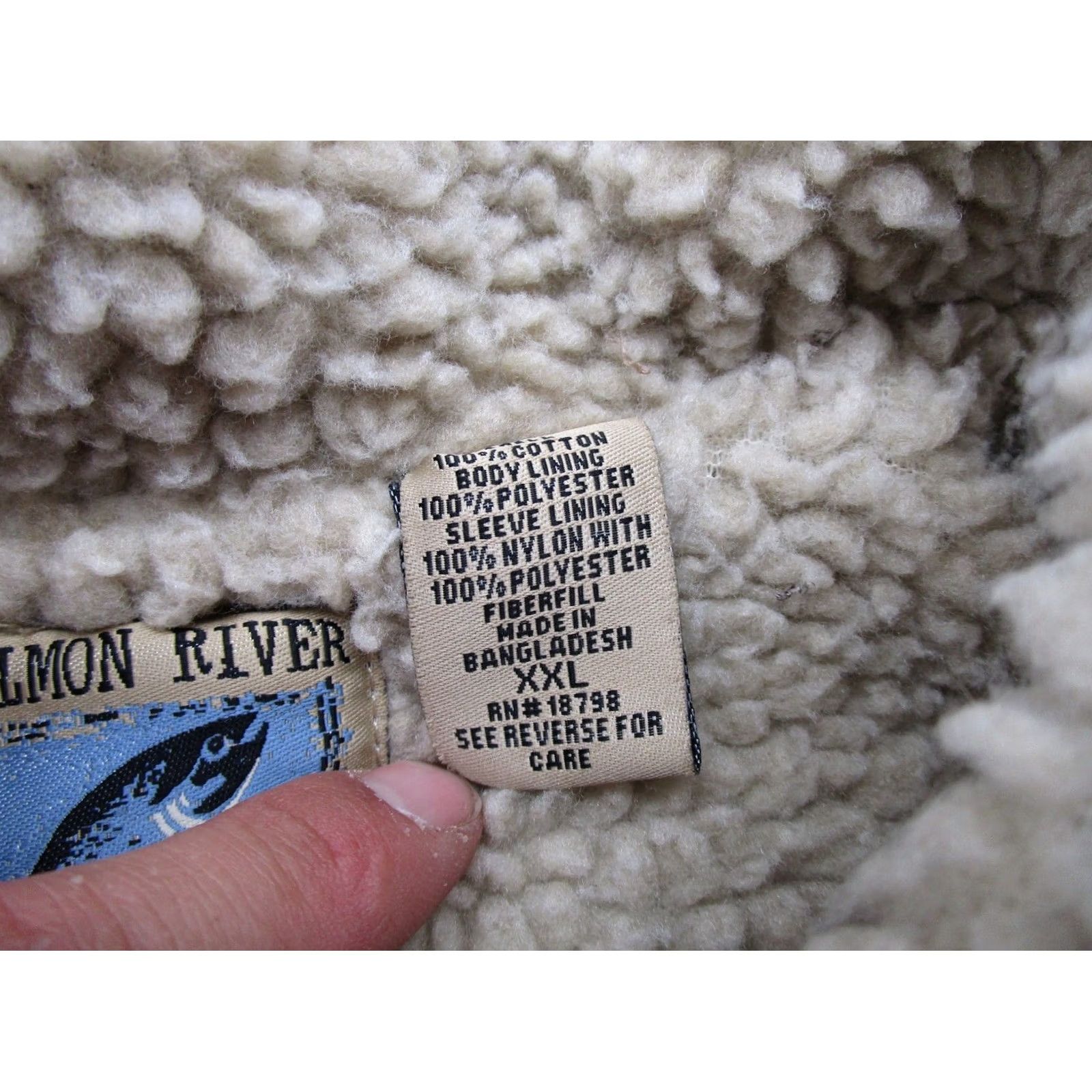 Vintage VINTAGE Salmon River Bomber Jacket Mens 2XL Beige Lined Polyester Cotton Button 90s USA, 2XL Mens Jacket Size US XXL / EU 58 / 5 - 3 Thumbnail