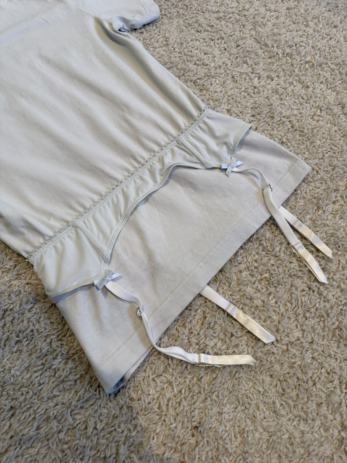 Balenciaga Balenciaga $1190 Off White Stretchy Lingerie T-Shirt Size M / US 6-8 / IT 42-44 - 9 Thumbnail