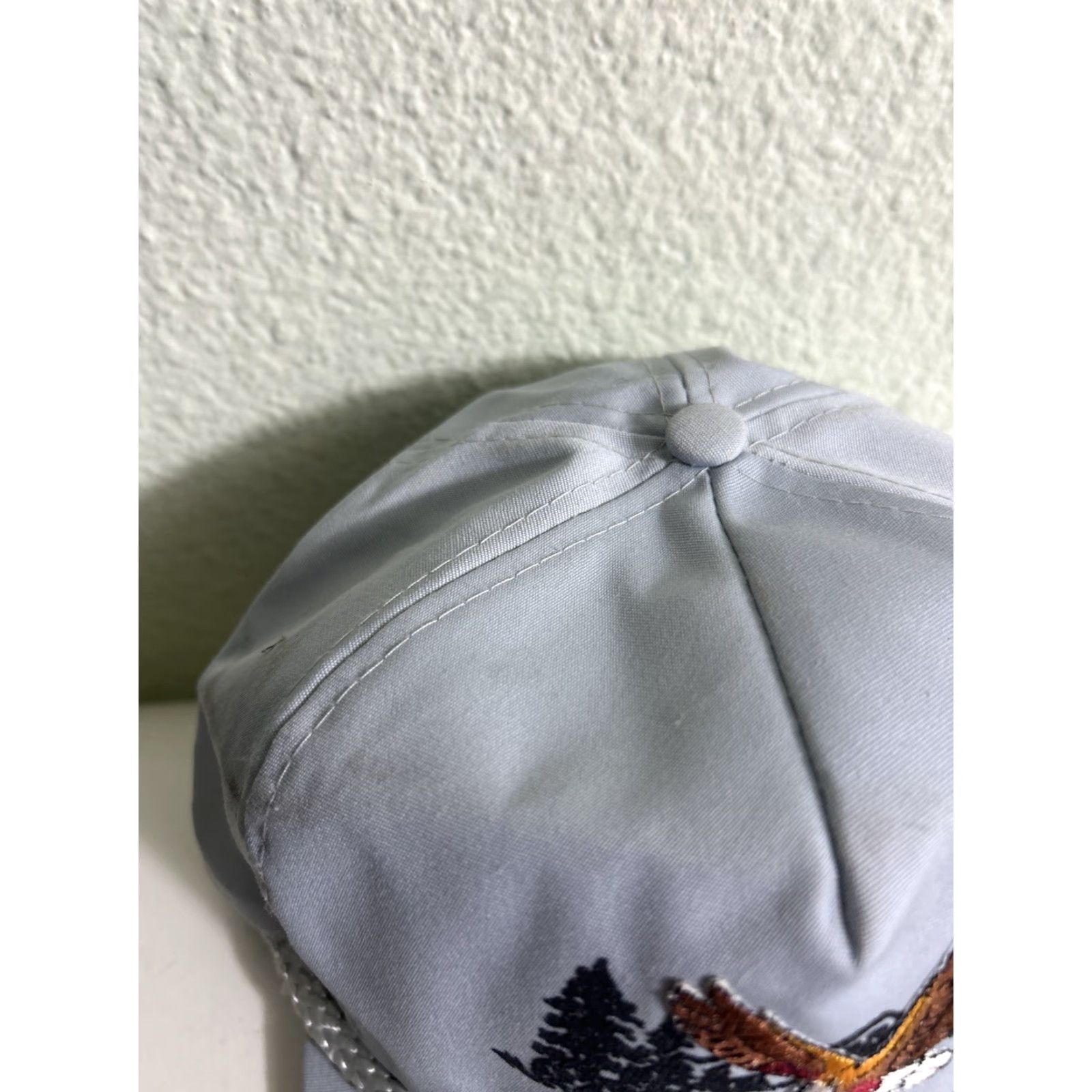 Vintage Jackson Hole Wyoming Strap Back Trucker Hat Gray Eagle Woods Mountains Adjust Size ONE SIZE - 6 Thumbnail