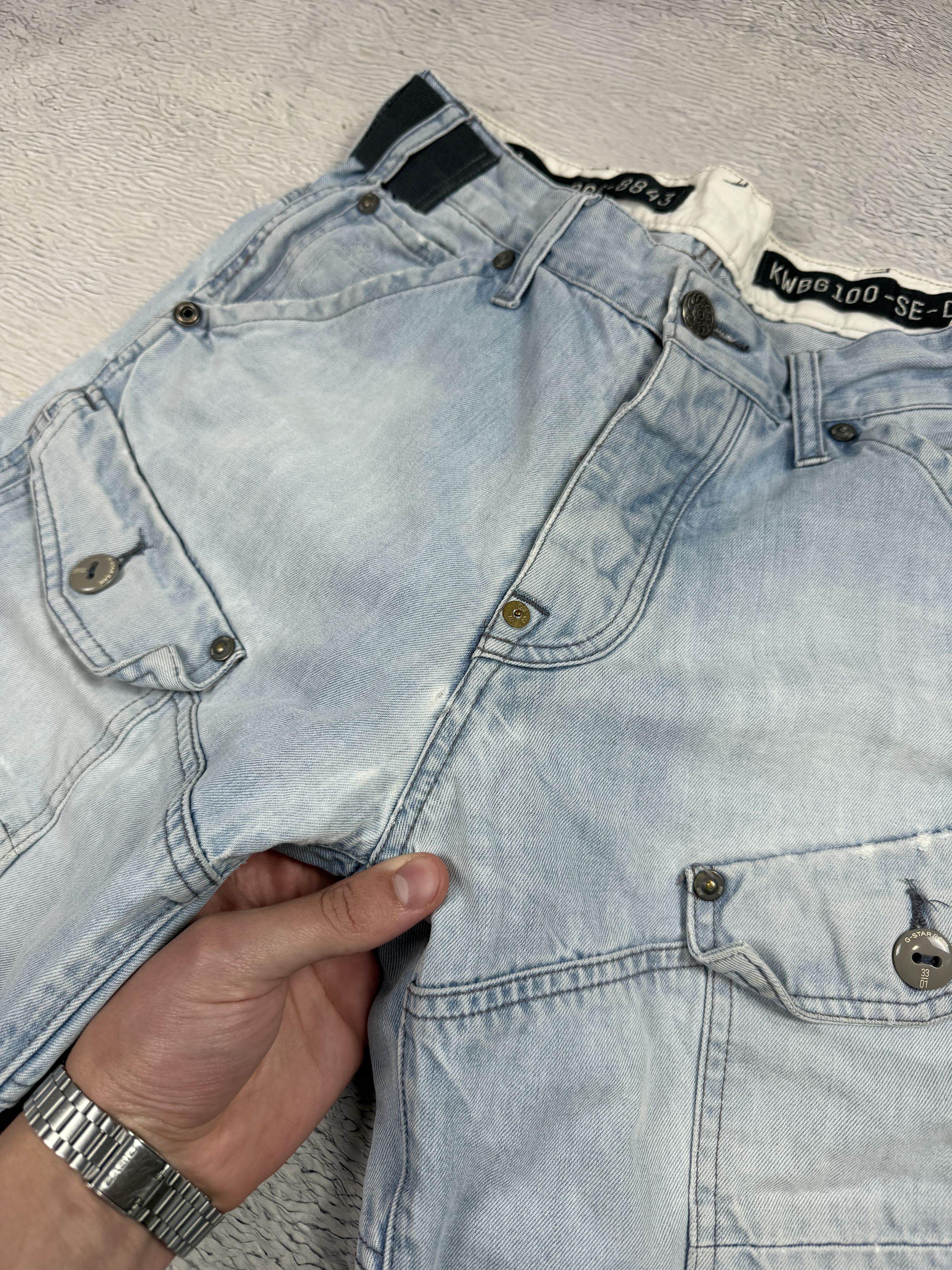 G-Star × Vintage G-Star Raw Storm 5620 Shorts Cargo Blue Streeetwear Size US 31 - 6 Thumbnail