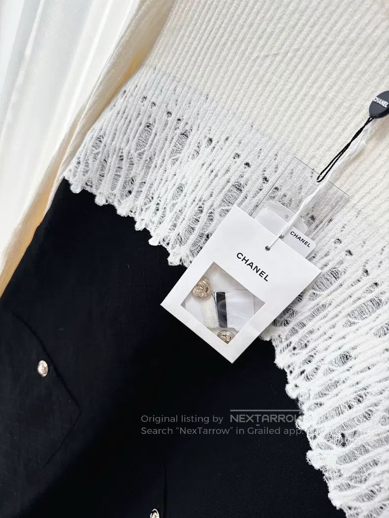 Chanel Chanel 20k equestrian series lace stitching black and whit Size XS / US 0-2 / IT 36-38 - 3 Thumbnail