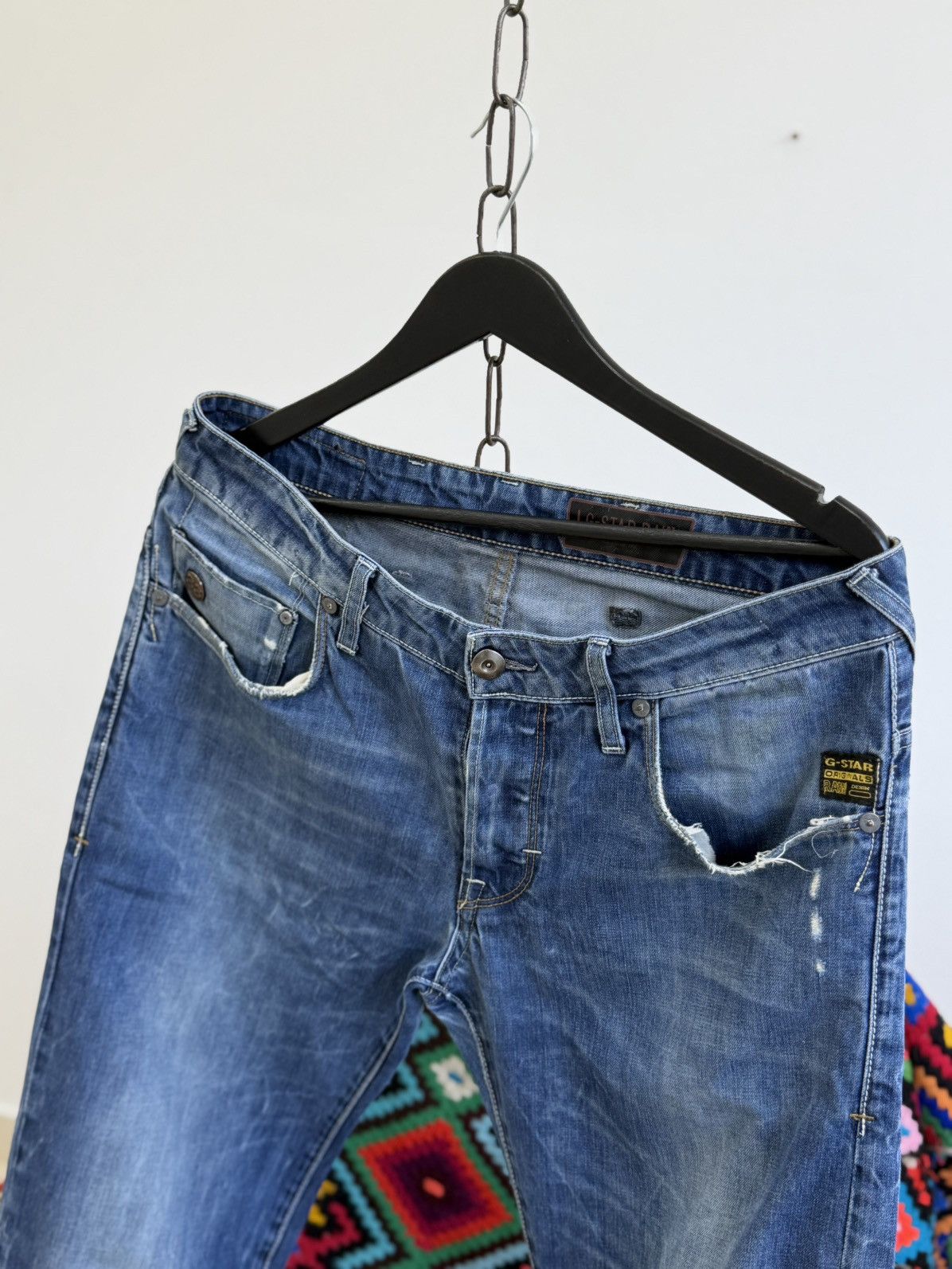 G-Star 00s G Star Tornado Mart Style Buckle Back Washed Denim Jeans Size US 32 / EU 48 - 8 Thumbnail