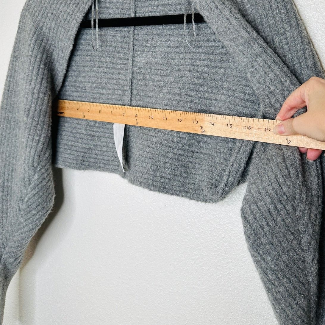 Zara ZARA Heather Gray Ribbed Knit Long Sleeve Bolero Shrug M Size M / US 6-8 / IT 42-44 - 11 Thumbnail