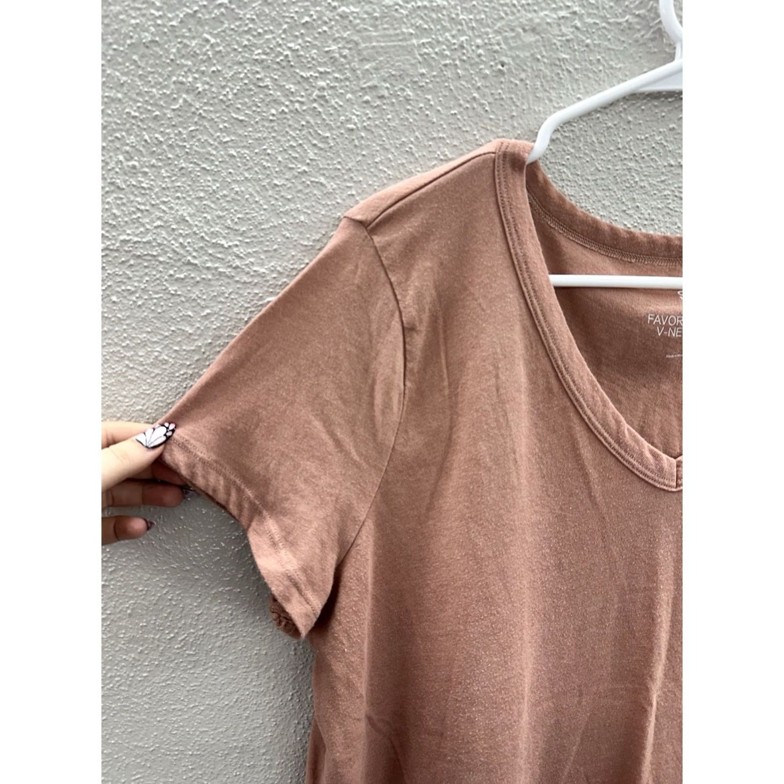 Vintage SO Juniors Womens Shirt XL Brown Short Sleeve V-Neck Shirt Size XL / US 12-14 / IT 48-50 - 2 Thumbnail
