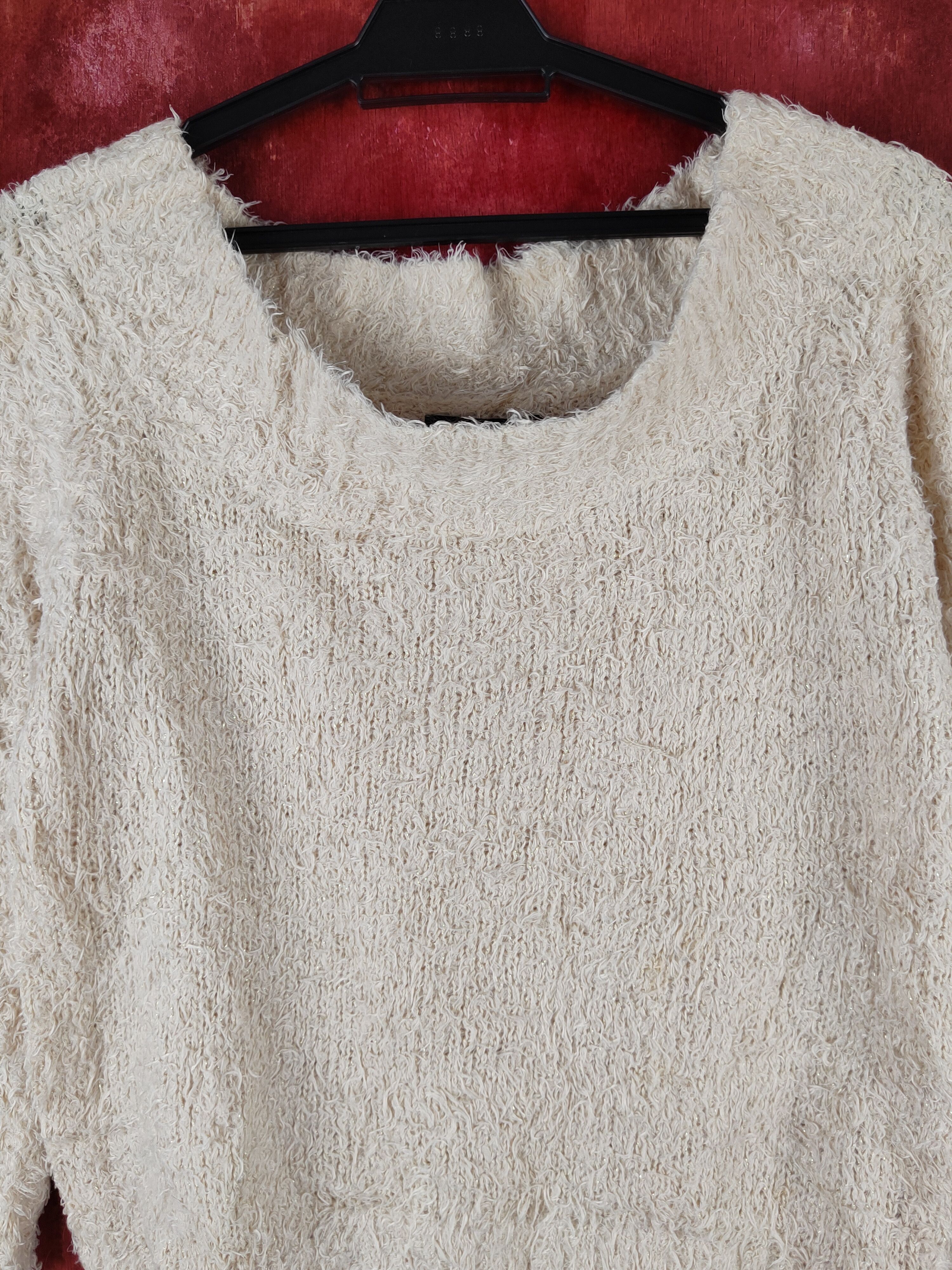 Japanese Brand Dosch Beige Shag Shaggy Fur Mohair Knitwear #S2180 Size S / US 4 / IT 40 - 2 Thumbnail