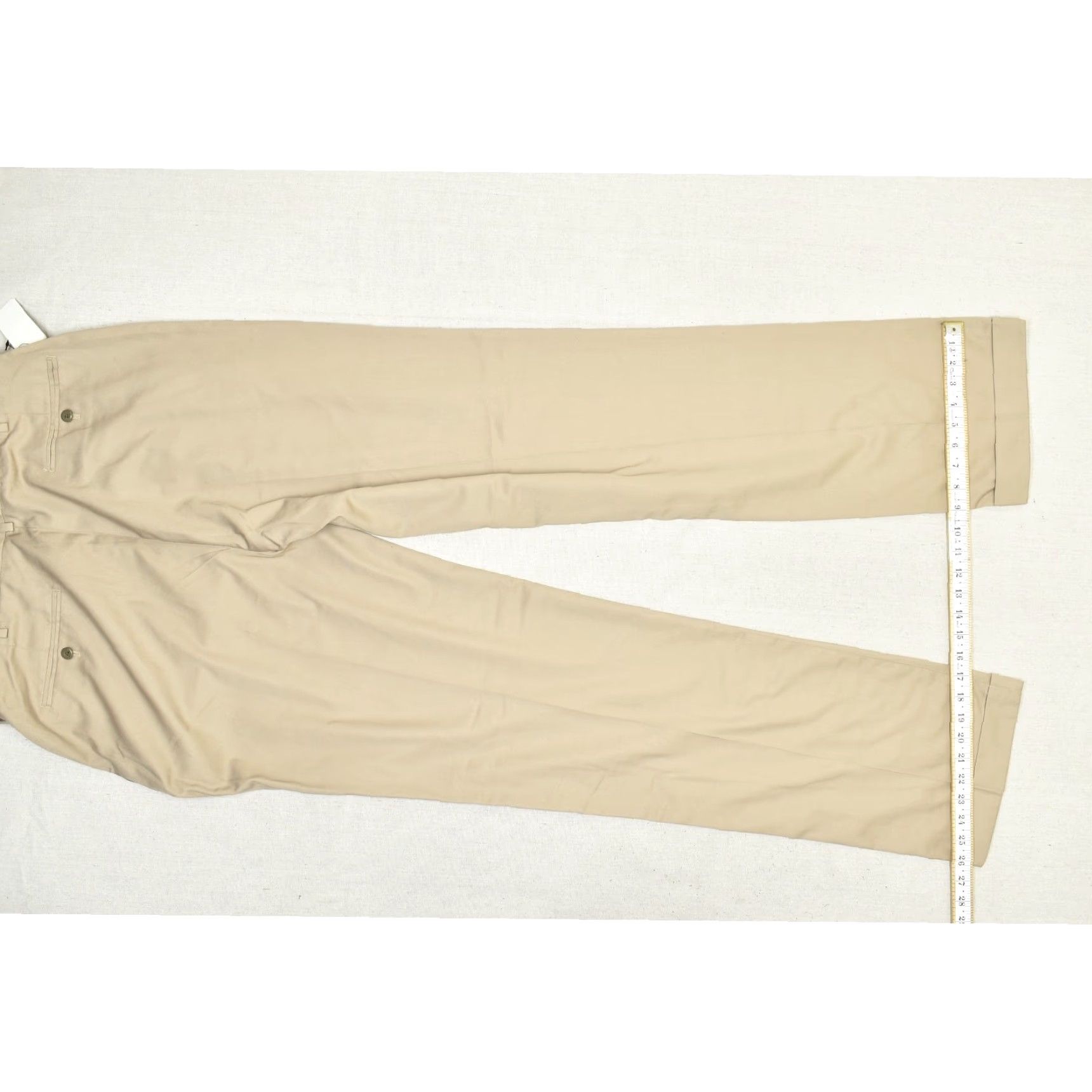 Vintage Foundry Supply Co. Men’s Tan Pleated Dress Pants Regular 38x38 Slas h Pocket Cotton 65% Polyester 35% Rayon Jeans? Size US 38 / EU 54 - 4 Thumbnail