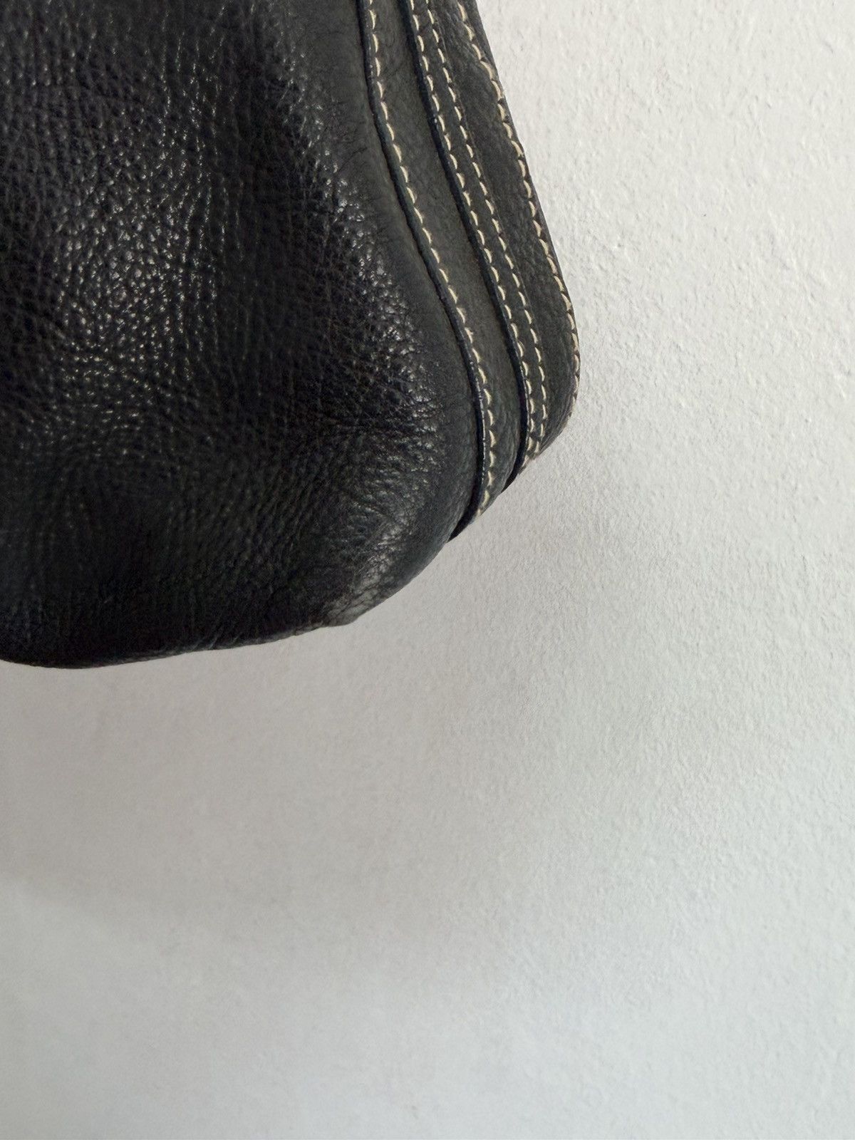 Lauren Ralph Lauren Lauren Ralph Lauren RLL Black Pebbled Leather Hobo Size ONE SIZE - 5 Thumbnail