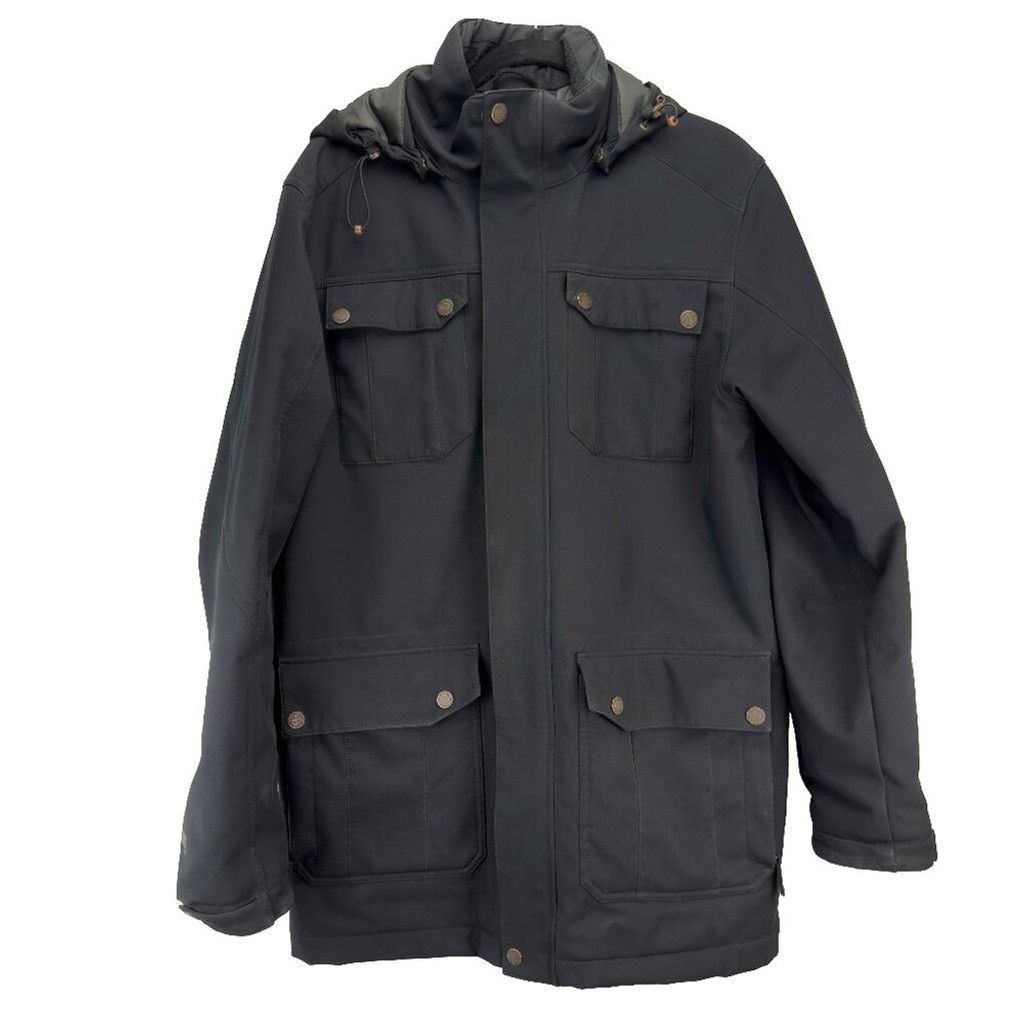McKinlays MCKINLEY Hooded Black Long Cargo Utility Parka Winter Coat M Size US M / EU 48-50 / 2 - 1 Thumbnail