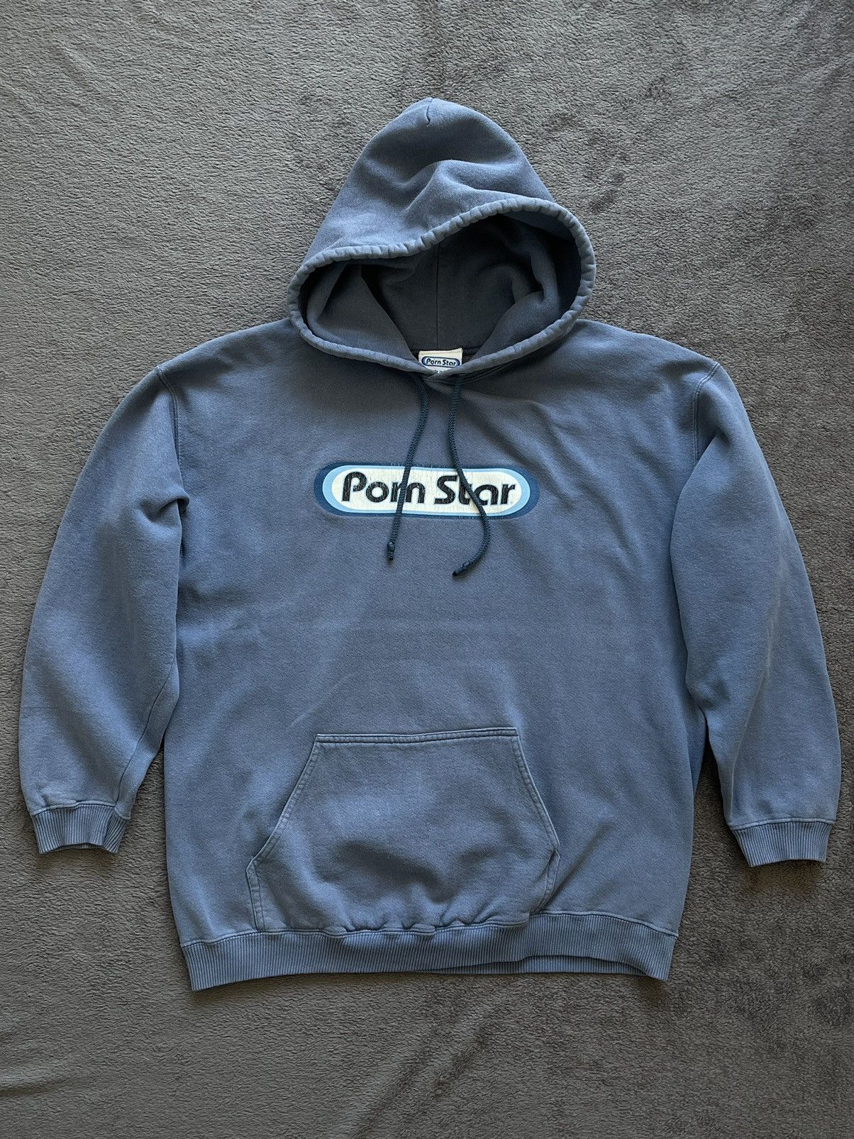 Pre-owned Made In Usa X Vintage Porn Star Hoodie L Oversize In Navy