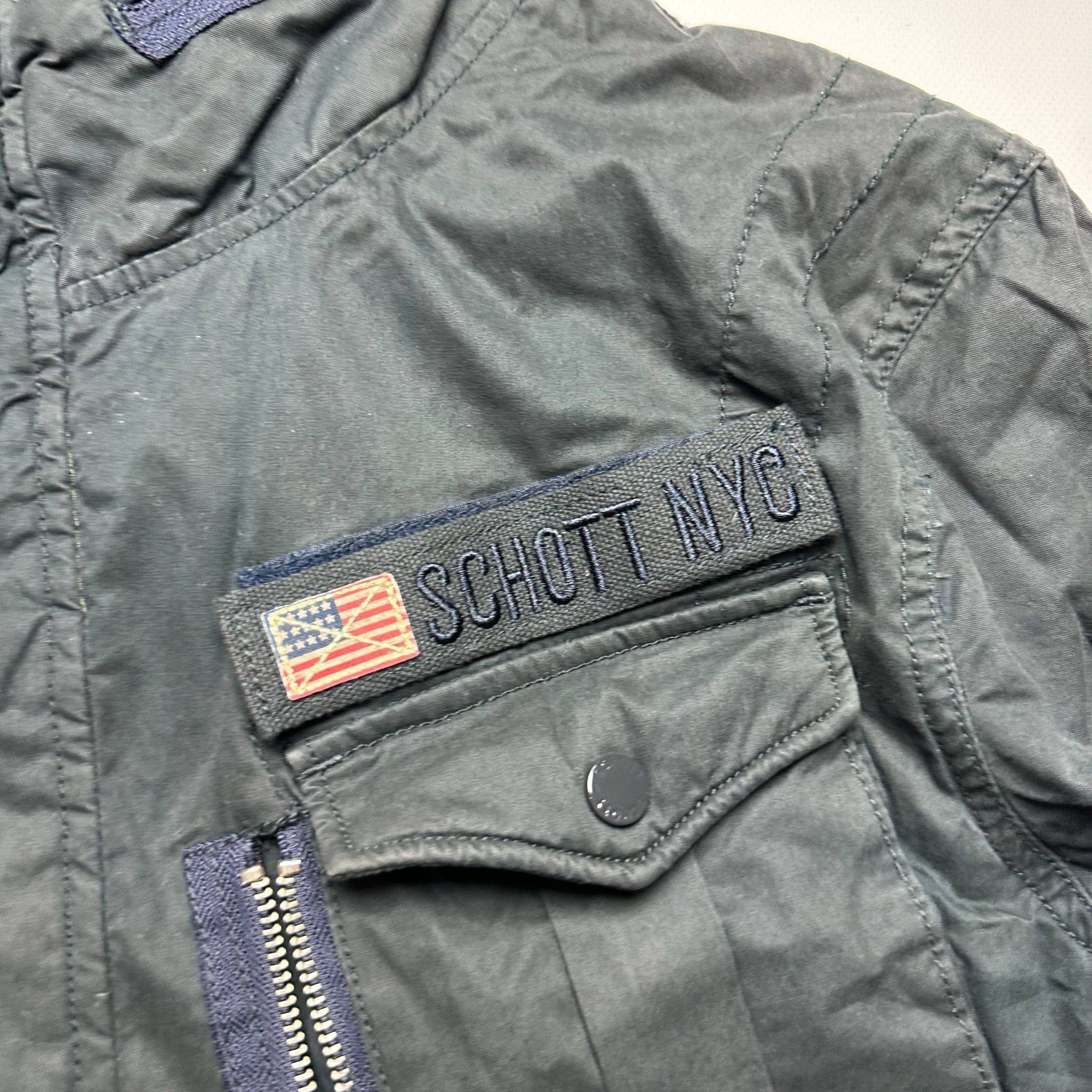 Schott Schott NYC Vintage 90s Military Multi-Pocket Navy Jacket L Size US L / EU 52-54 / 3 - 2 Thumbnail