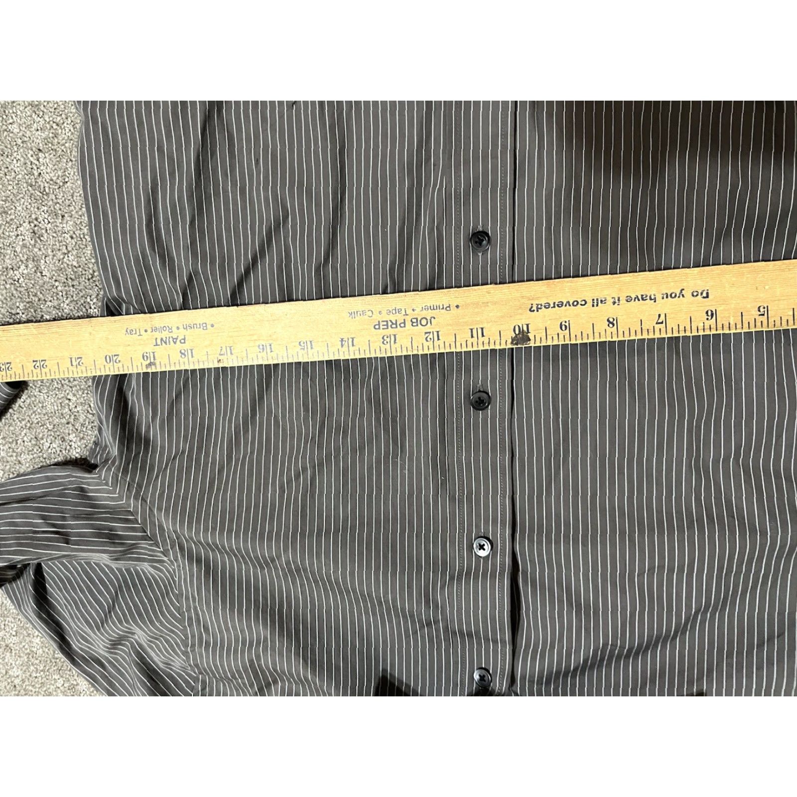 Express EXPRESS Mens Shirt 80s Button-Up Long Sleeve Gray Stripe Cotton Classic Size M by Express Men's Shirt 80s Theme Size US M / EU 48-50 / 2 - 4 Thumbnail