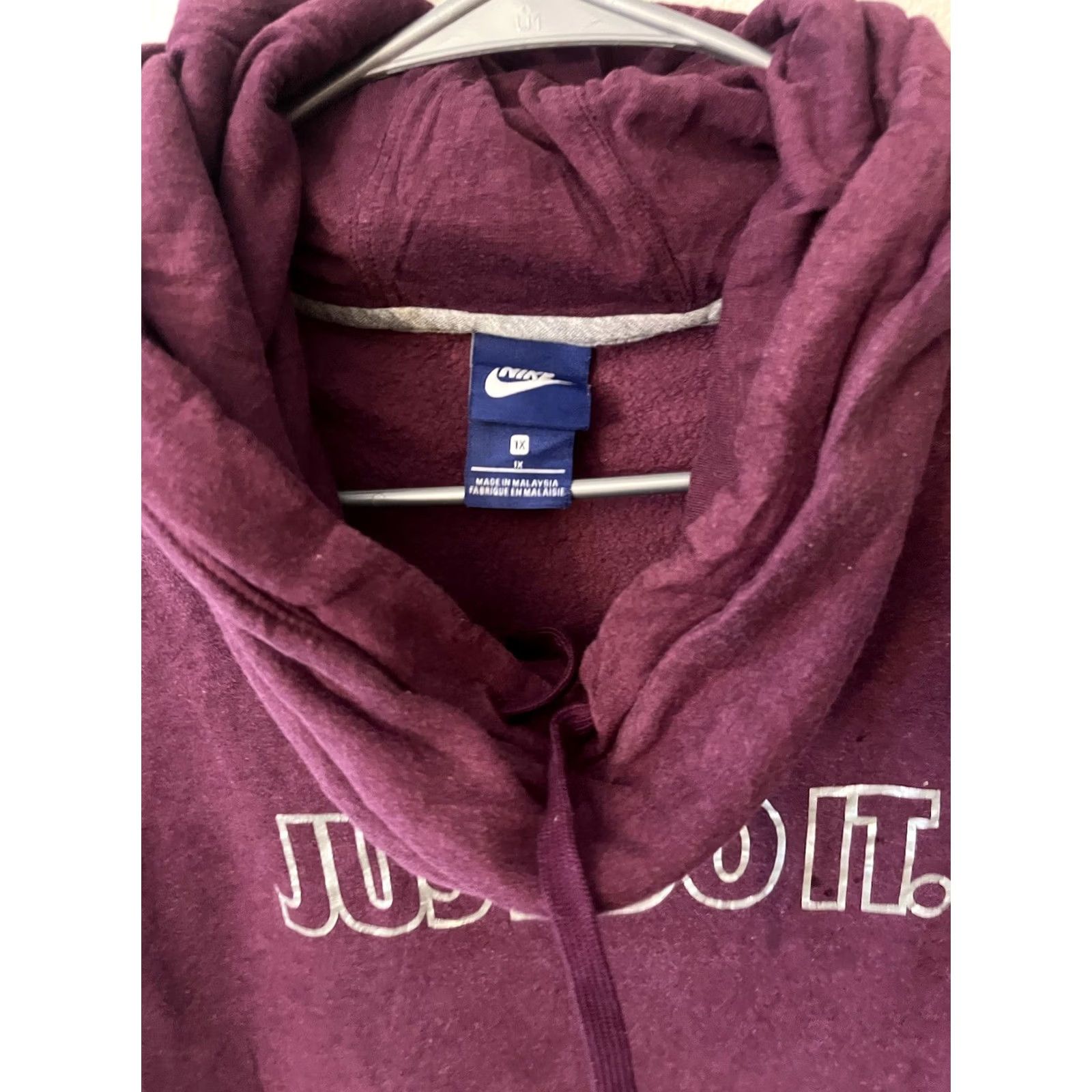 Nike Nike Hoodie Womens Size 1X Purple Burgundy Funnel Cowl Neck Long Sleeve Pocket Size XL / US 12-14 / IT 48-50 - 3 Thumbnail