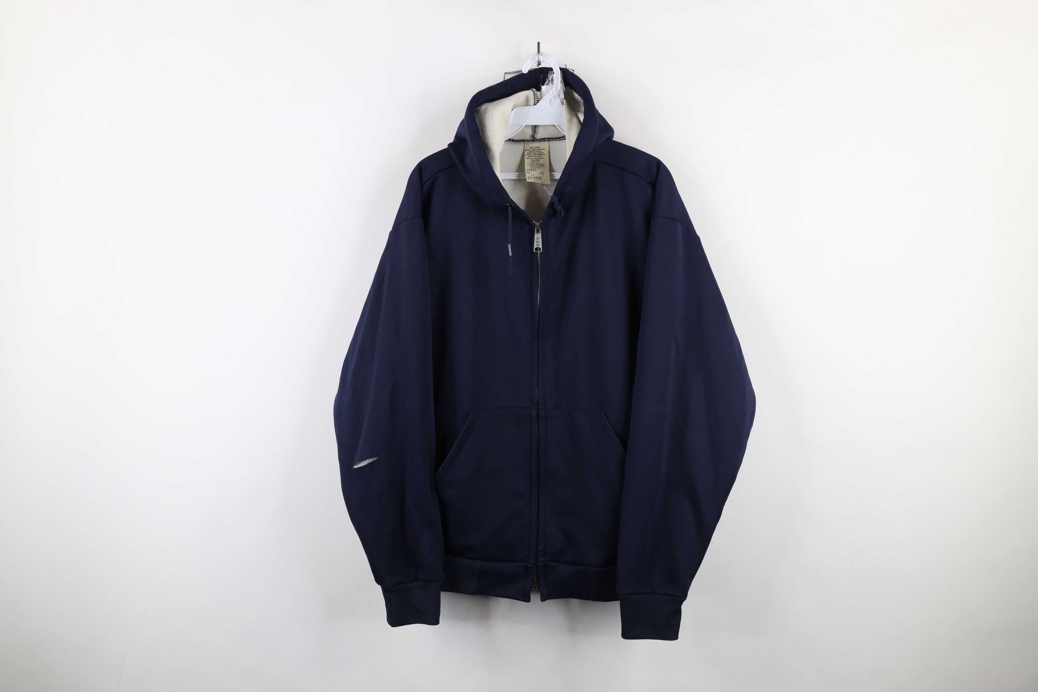 Vintage Vintage 70s 80s Streetwear Knit Lined Full Zip Hoodie USA Size US XXL / EU 58 / 5 - 1 Thumbnail