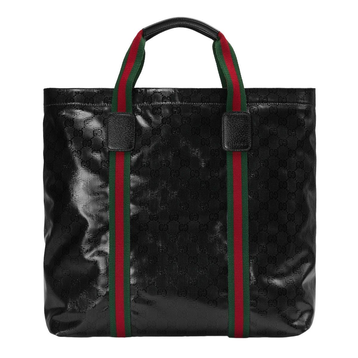 GUCCI $1450 Black GG Crystal Canvas Medium Tote Bag New & Au