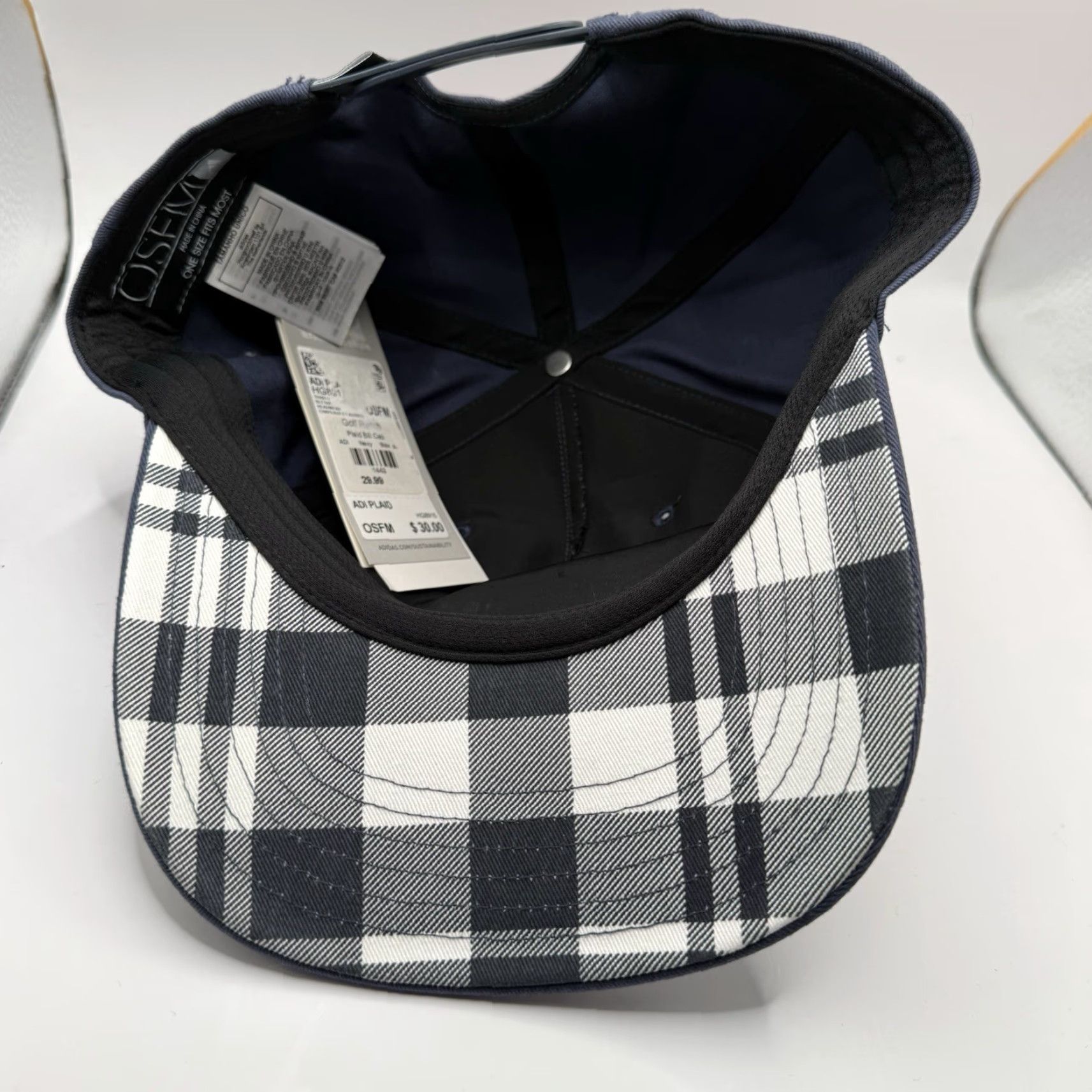 Adidas adidas Golf Hat Cap ADI Plaid Navy OSFM Snapback Golf Golfing Outdoors Hat Men Blue OSFM Adjustable Stretch Outdoor Casual Travel 90s Size ONE SIZE - 5 Thumbnail