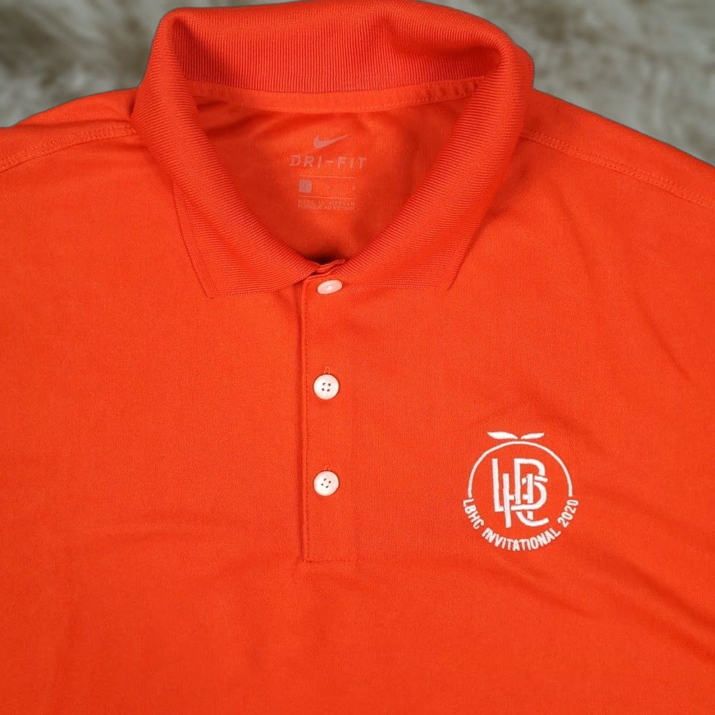 Nike Nike Dri-Fit Polo Shirt LBHC Invitational Orange Short Sleeve Size L Unisex Adults Mens Womens Boys Girls Clothing Shirt Polo Size US L / EU 52-54 / 3 - 1 Thumbnail