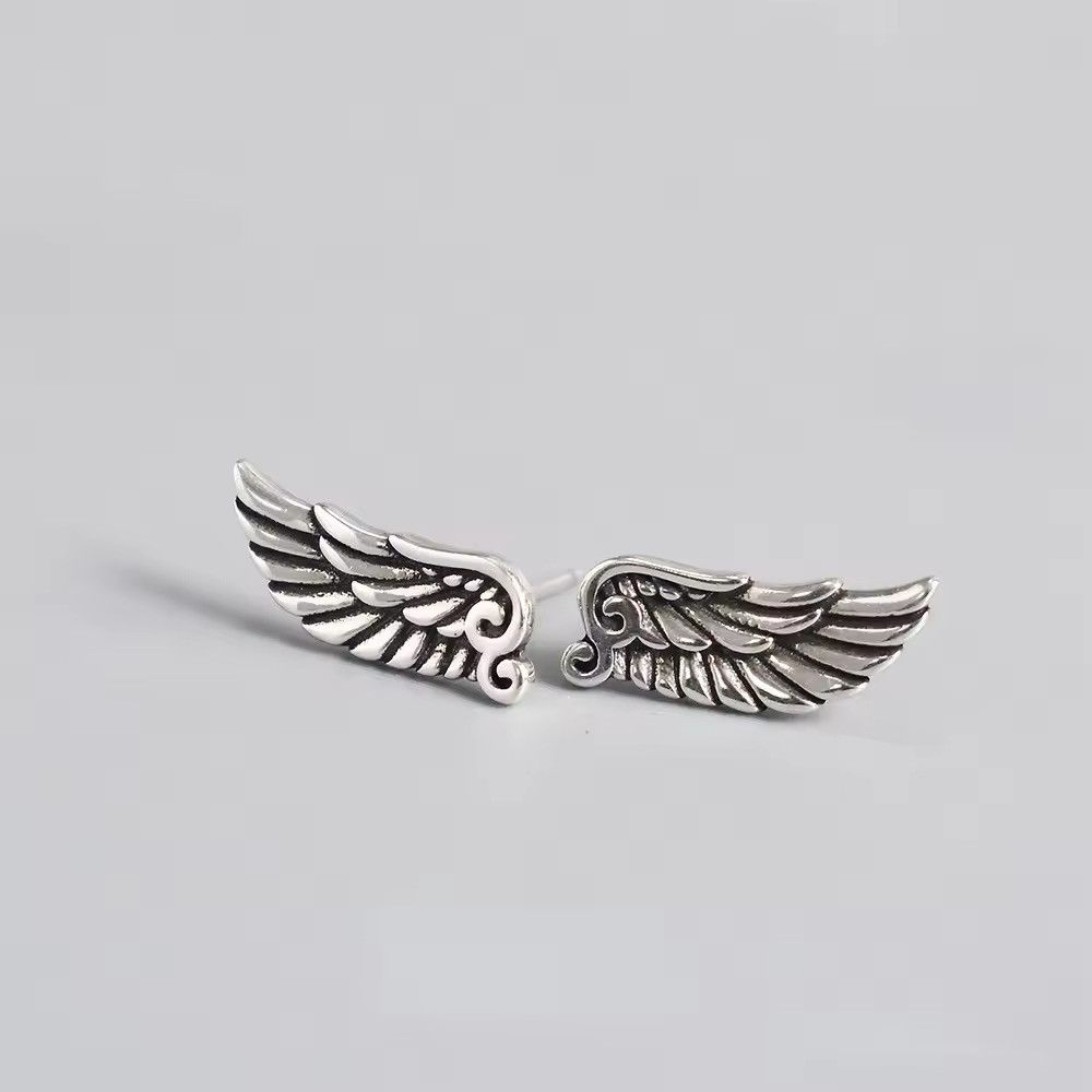 Vintage Vintage Silver Wings Stud Earring Size ONE SIZE - 3 Thumbnail