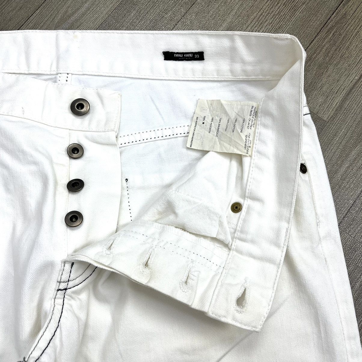 Miu Miu Miu Miu Denim White Pants Size US 30 / EU 46 - 4 Thumbnail