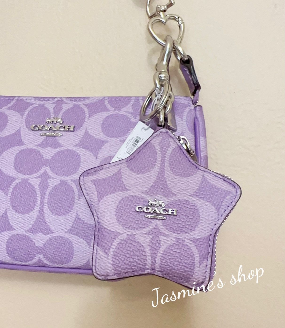 Coach NWT Coach Star Signature Bag Charm CBL12 Silver/Iris Size ONE SIZE - 3 Thumbnail