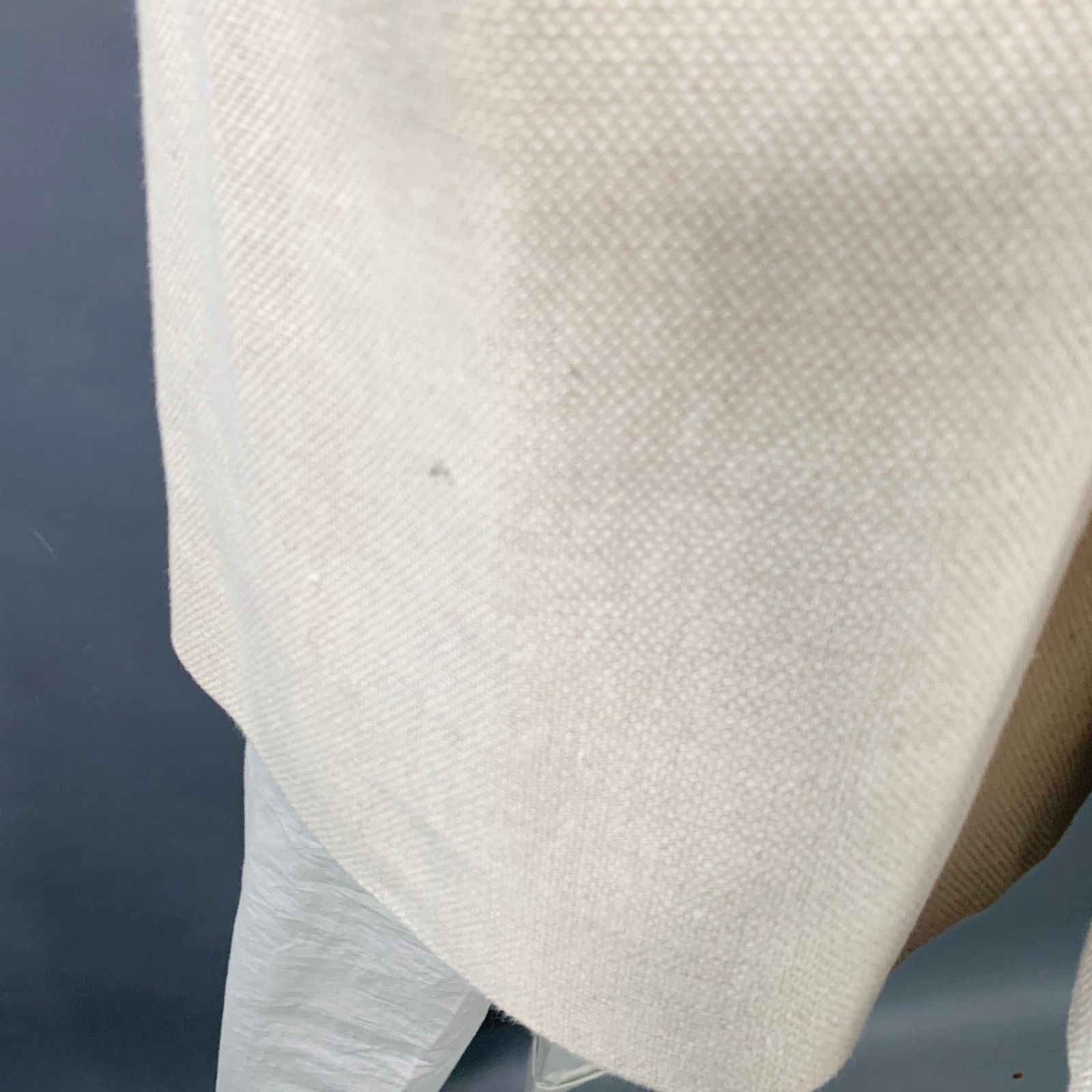 Suitsupply Beige Stone Woven Linen Double Breasted Peak Lapel Coat Size US XL / EU 56 / 4 - 7 Thumbnail