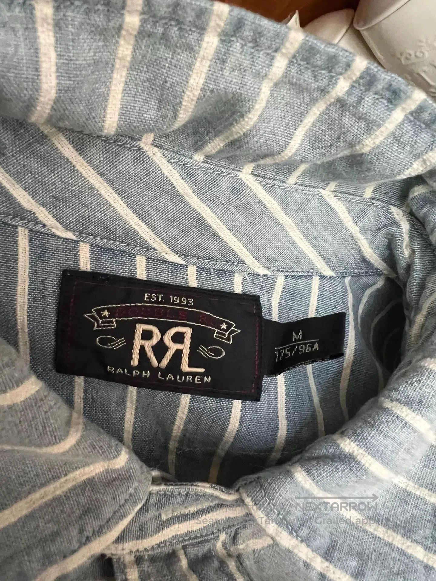 RRL Ralph Lauren RRL Vintage Striped Blue Dye Pullover Shirt. Size US M / EU 48-50 / 2 - 8 Thumbnail