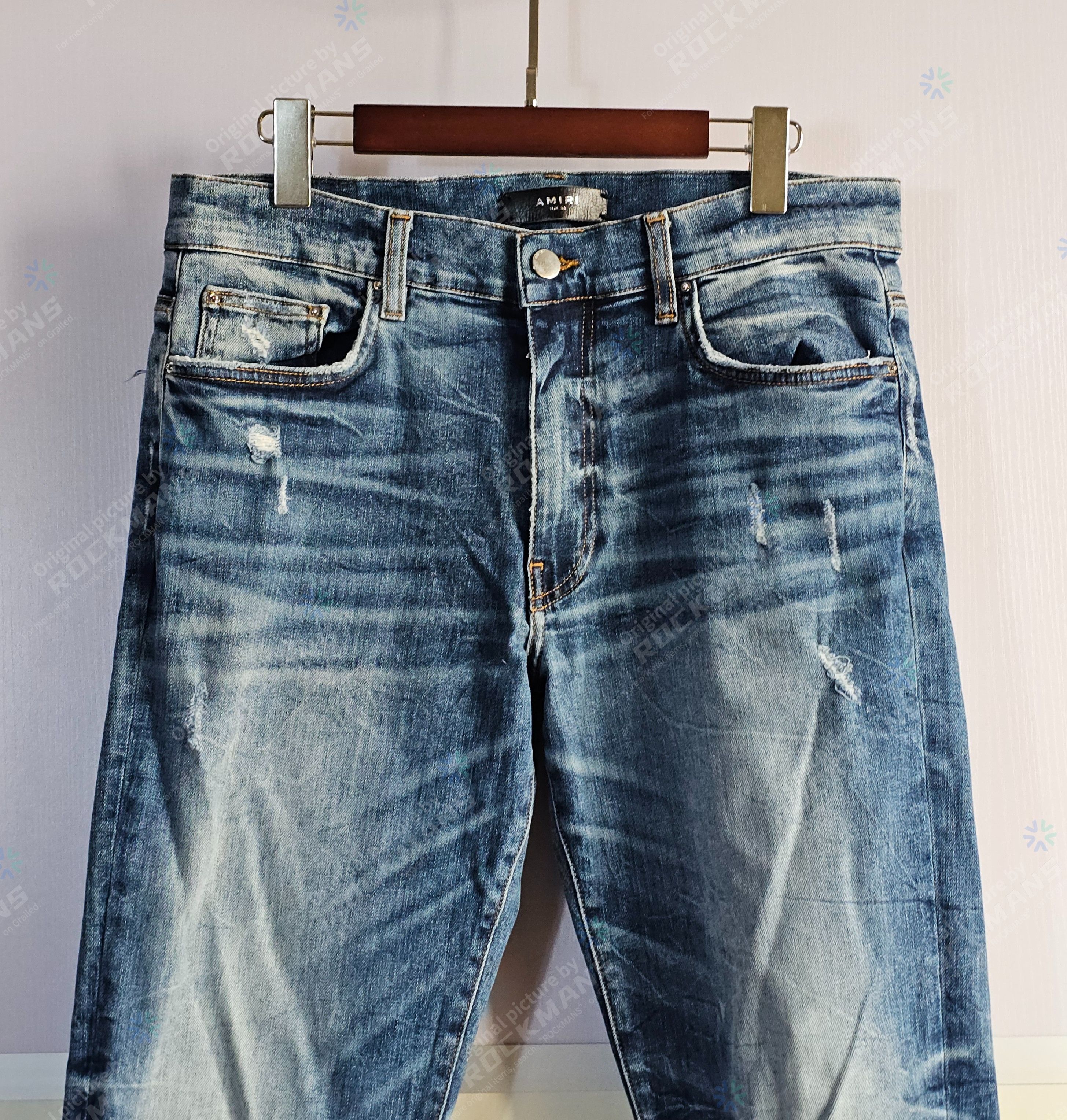 Amiri AMIRI Ripped Distressed Jeans Size 33 Size US 33 - 2 Thumbnail