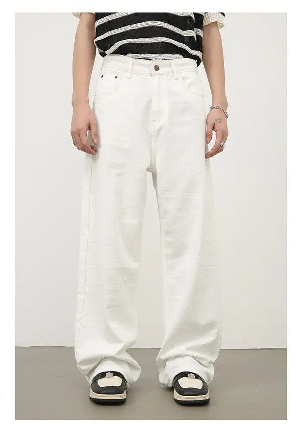 Japanese Brand Kusuno x Junko Men's white washed straight jeans Size US 32 / EU 48 - 4 Thumbnail