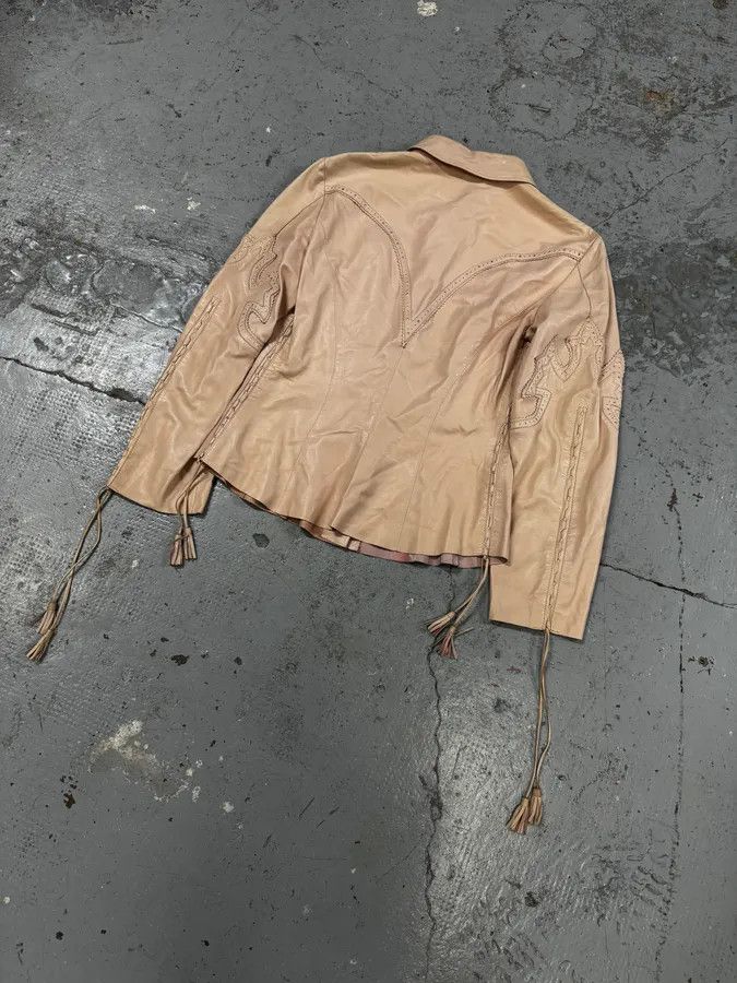 Roberto Cavalli AW2001 Roberto Cavalli Cowboy beige Leather Jacket Size XS / US 0-2 / IT 36-38 - 6 Thumbnail