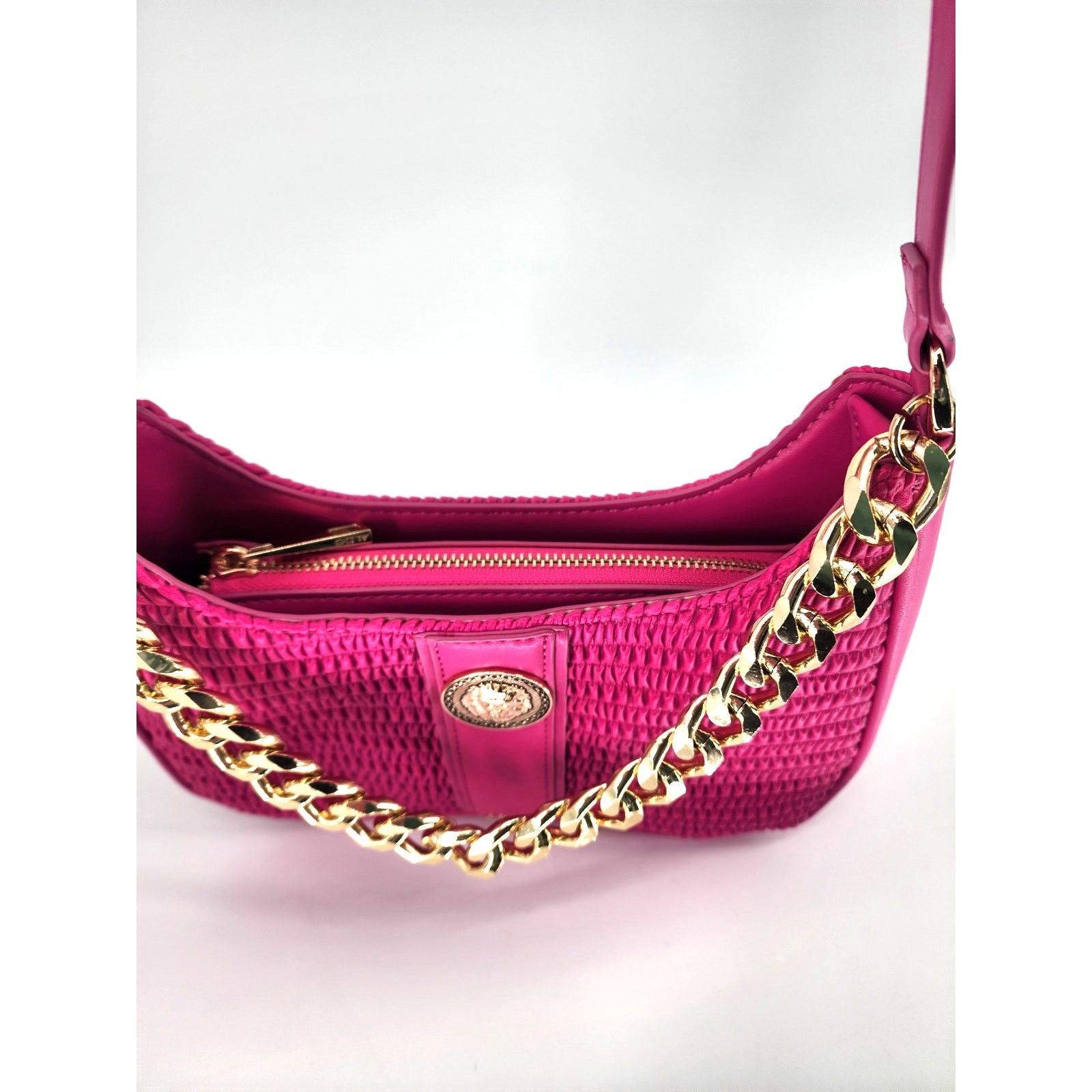 Aldo Aldo Barbie Pink Faux Leather Ruched Shoulder Bag Size ONE SIZE - 8 Thumbnail