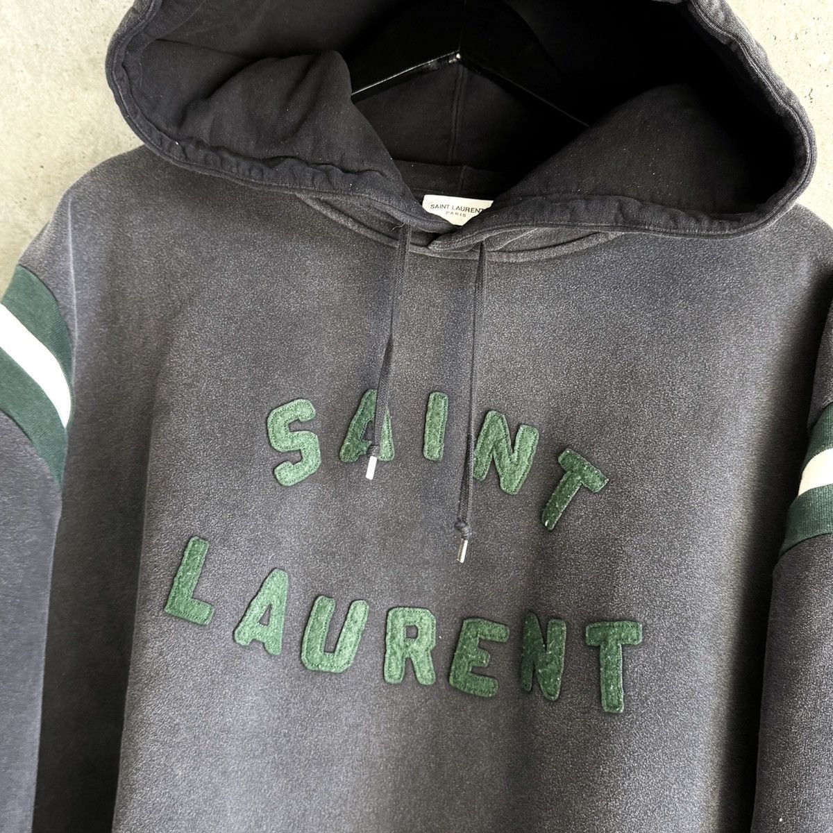 Saint Laurent Paris SLP Collegiate Varsity Spell Out Logo Patch Hoodie Size US XXL / EU 58 / 5 - 2 Thumbnail
