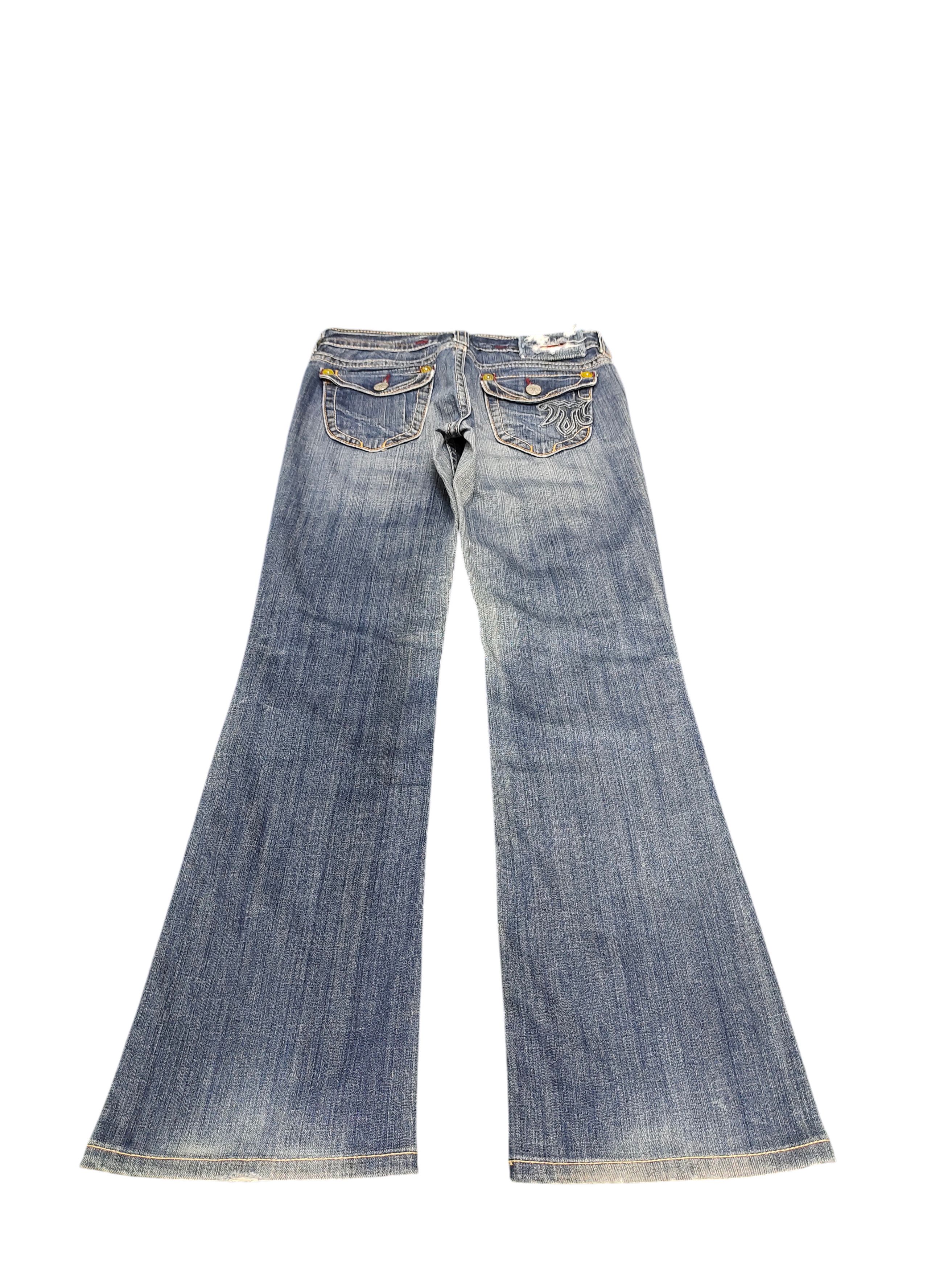 Mek Denim Flare Jeans Mek Denim Embroidered Denim Bootcut Low Rise Size US 27 - 2 Thumbnail