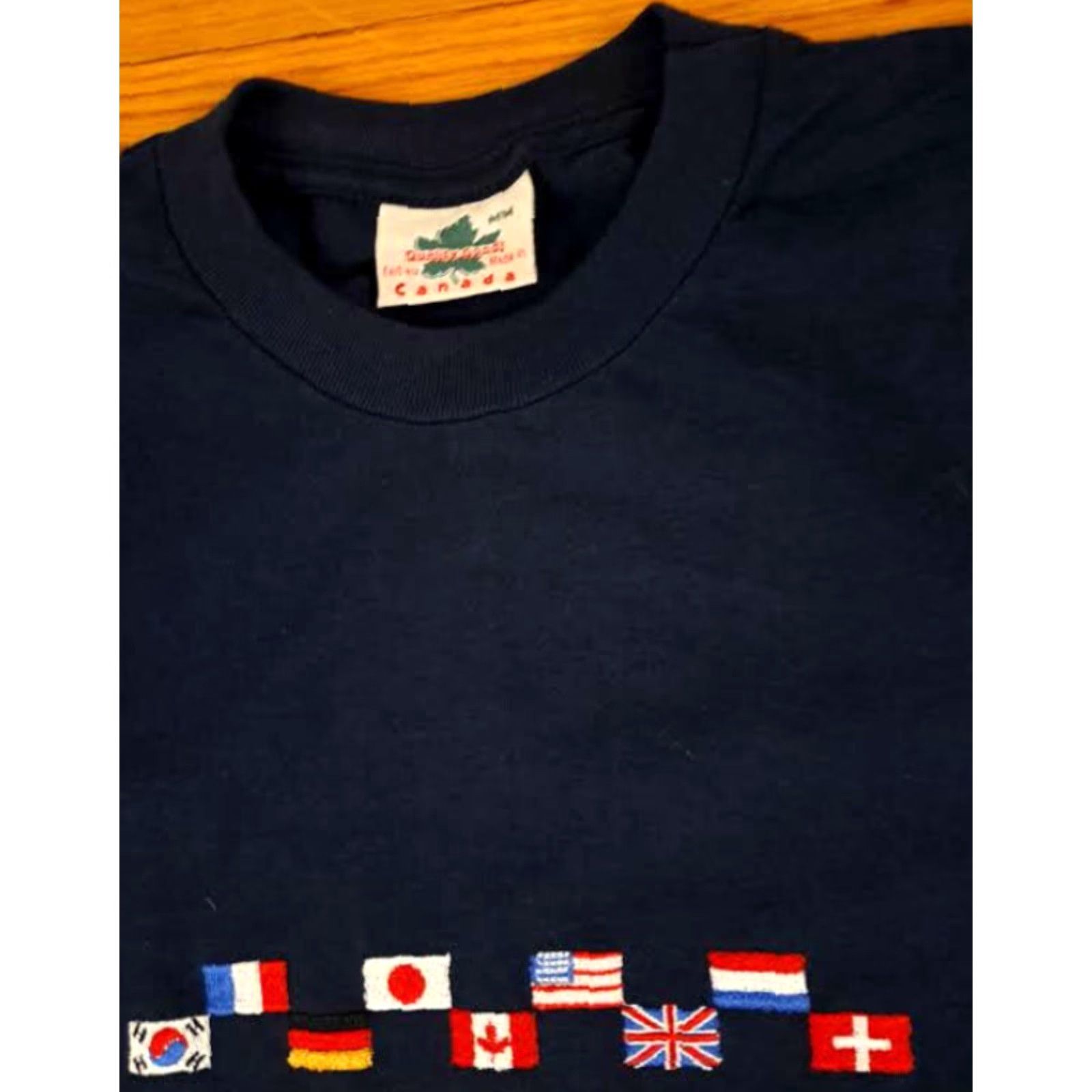 Nautica Quality goods Port Dover Embroidered Nautical International Flag T-Shirt Canada Men Short Sleeve Crew Neck Blue Cotton M Regular Vintage: No Size US M / EU 48-50 / 2 - 4 Thumbnail