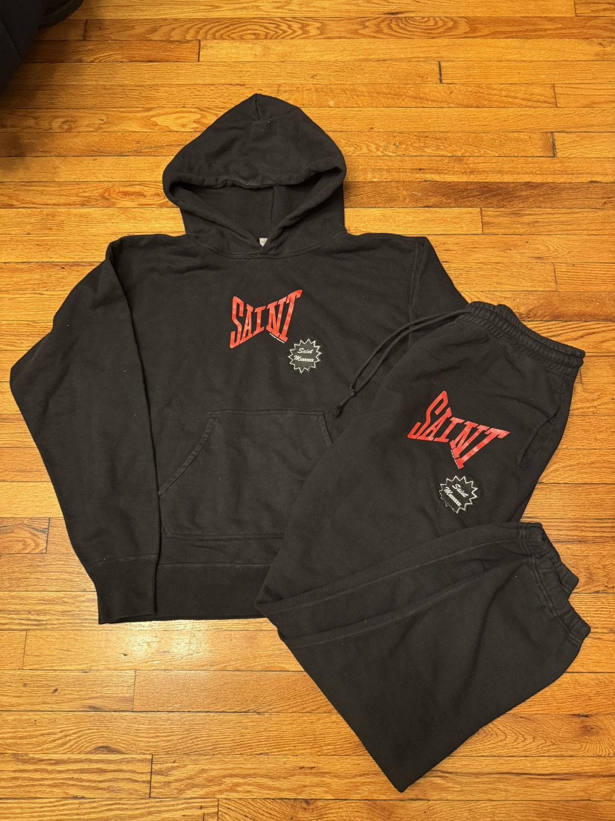 Saint Michael Saint Mxxxxxx Double Logo Suit Hoodie Pants Size Large Size US L / EU 52-54 / 3 - 1 Thumbnail