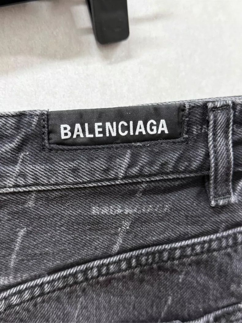 Balenciaga Balenciaga Denim Bulletproof + Logo + Monogram + Short Ski Size 39" - 4 Thumbnail