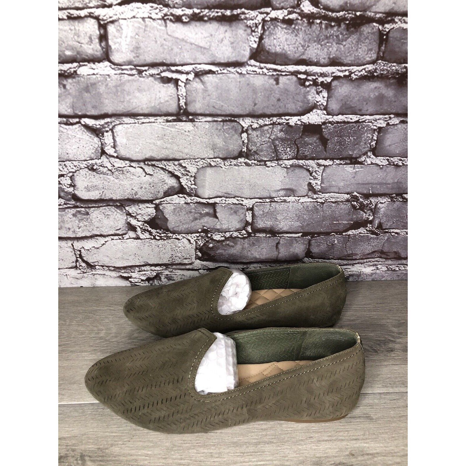 Sun Buddies Birdies Olive Green Suede Leather Comfort Loafer Flats Women Size US 10 / IT 40 - 12 Thumbnail