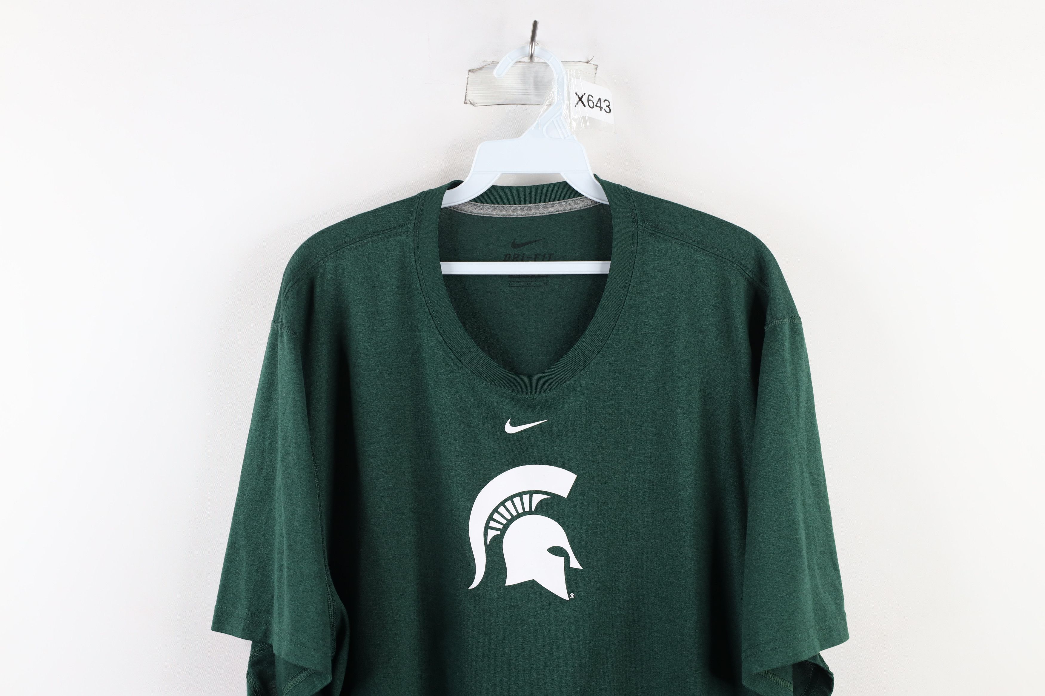 Nike Nike Center Swoosh Michigan State University T-Shirt Green Size US XL / EU 56 / 4 - 2 Thumbnail
